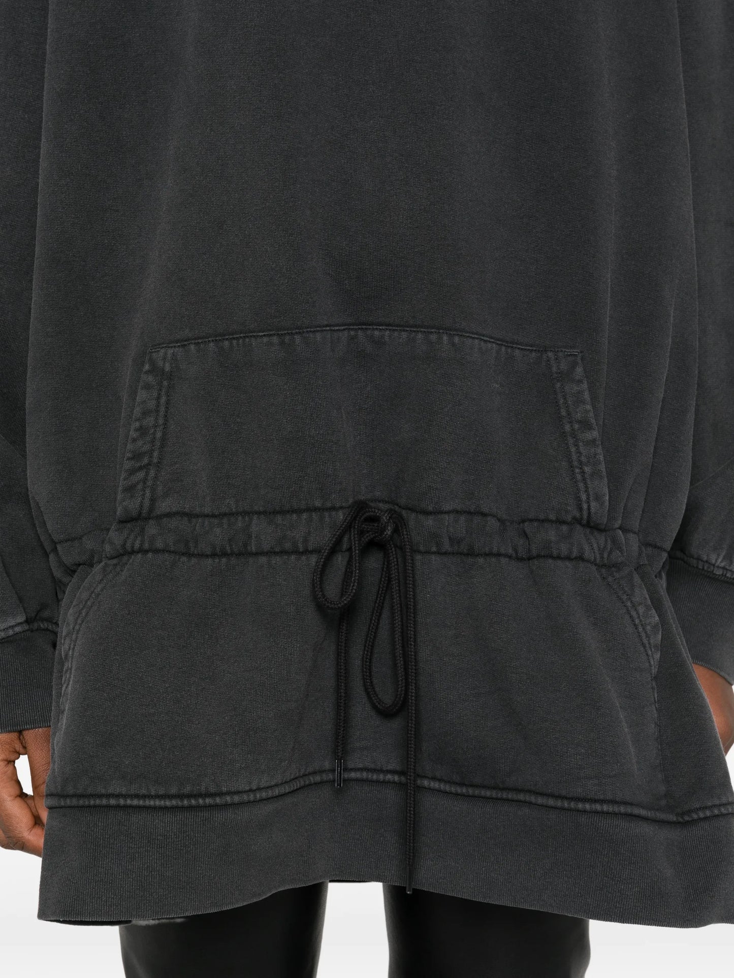dropped-waist hoodie mini dress