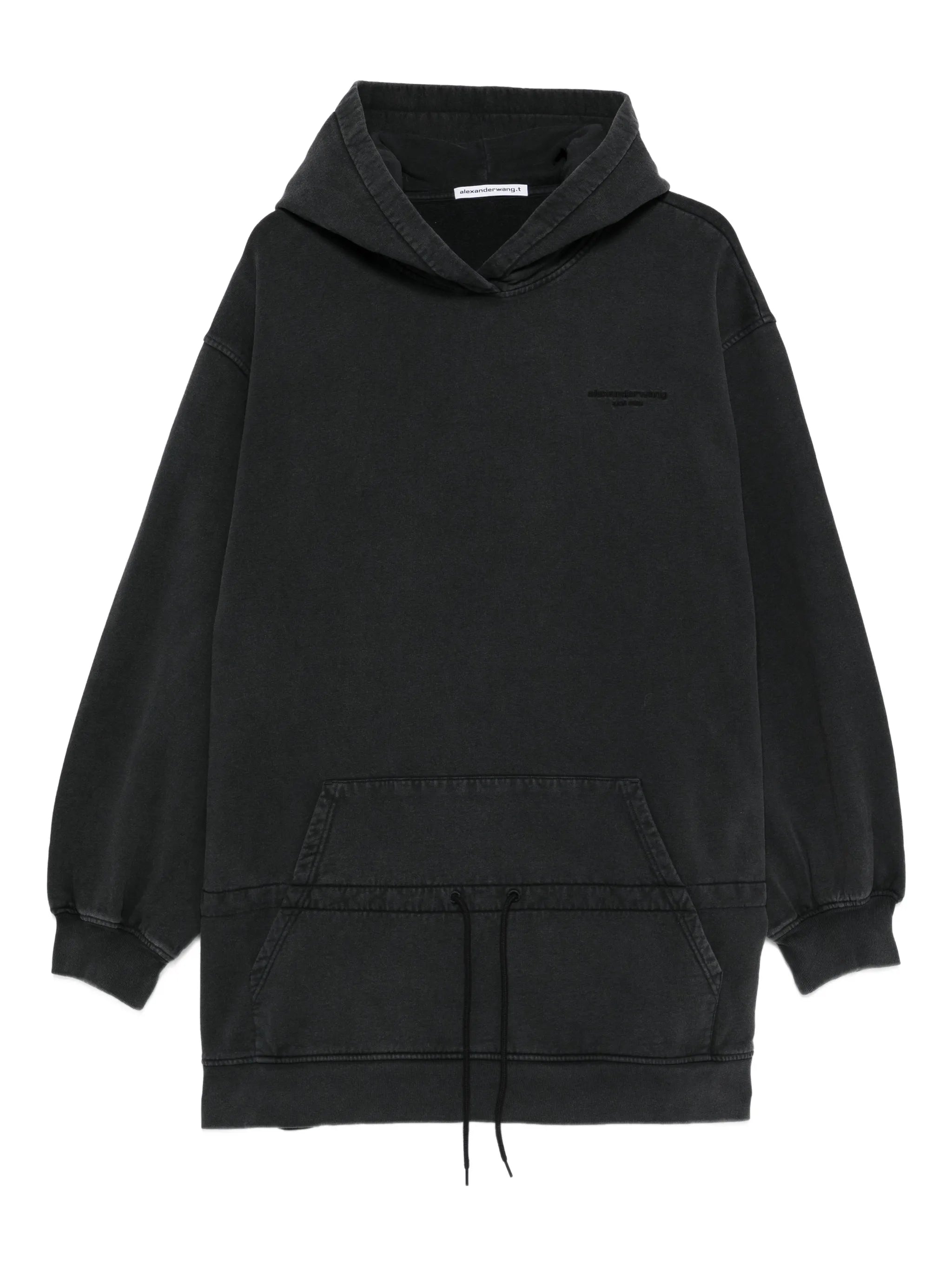 dropped-waist hoodie mini dress