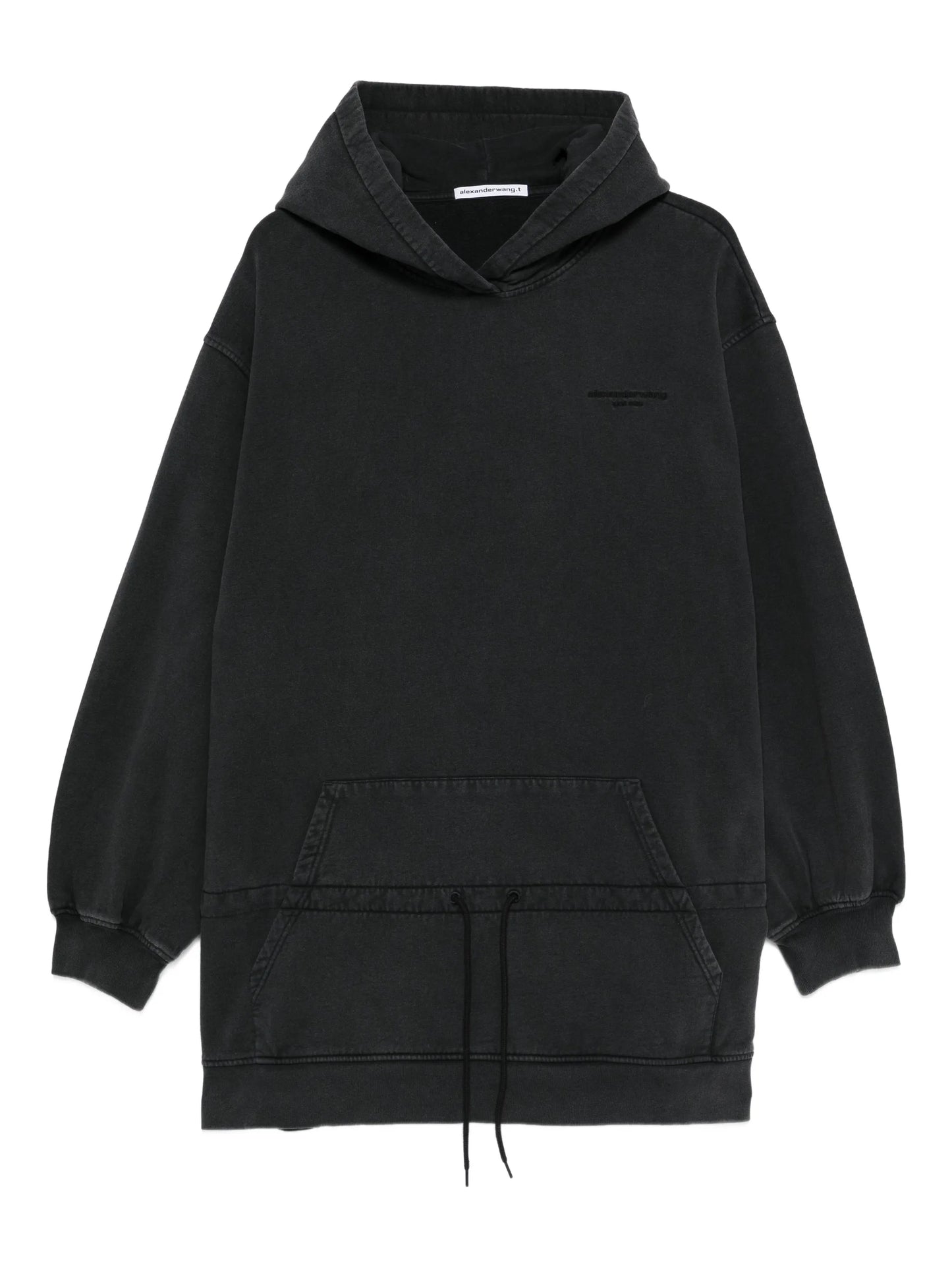 dropped-waist hoodie mini dress