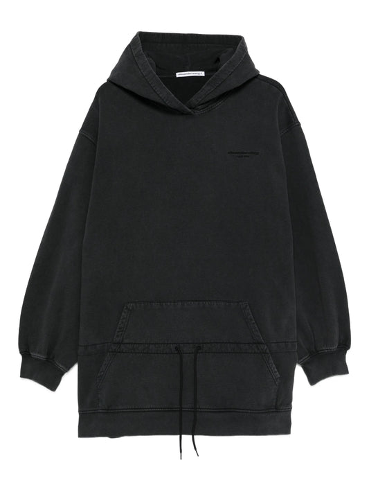 dropped-waist hoodie mini dress