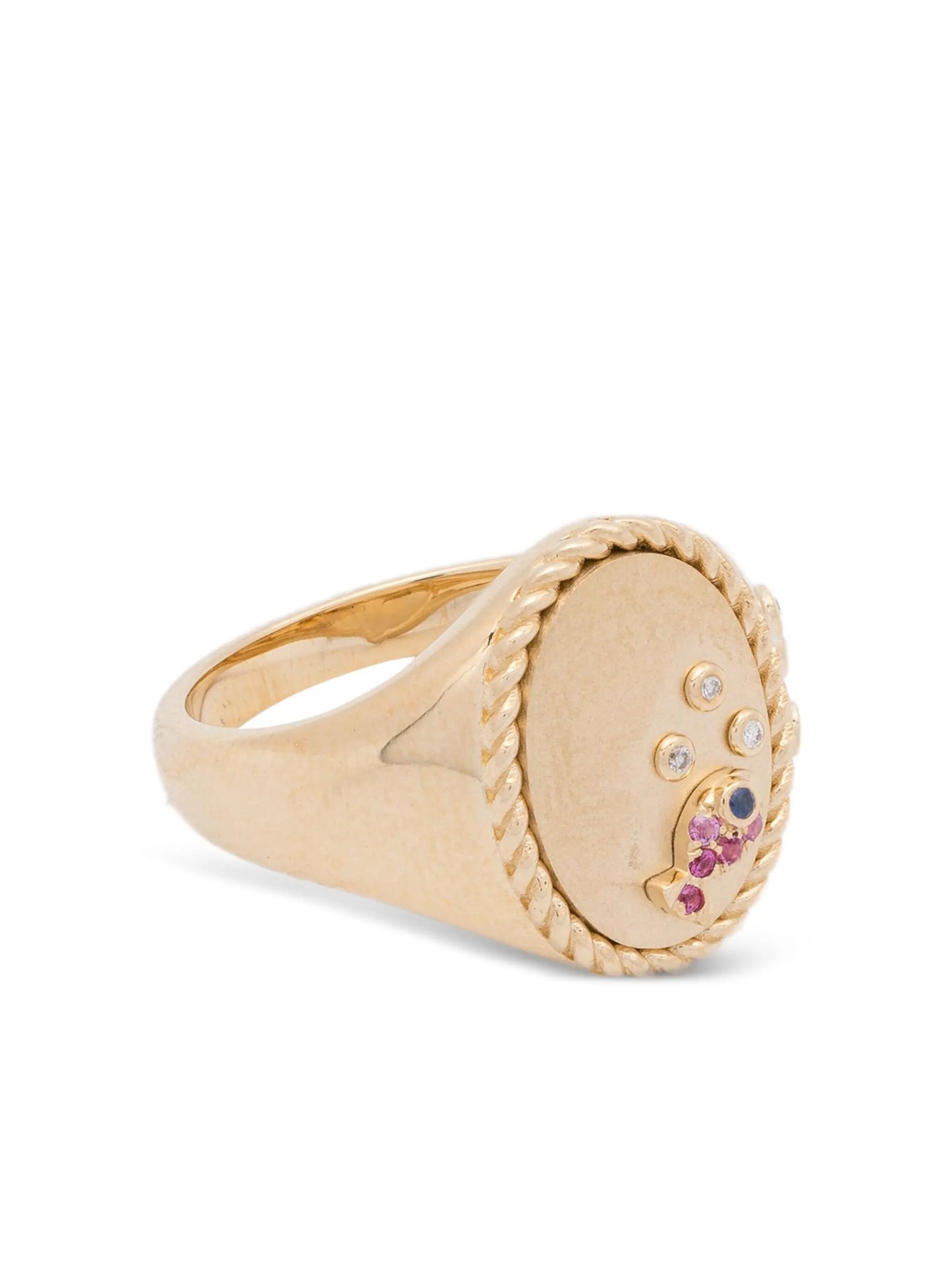 9K yellow gold diamond ring