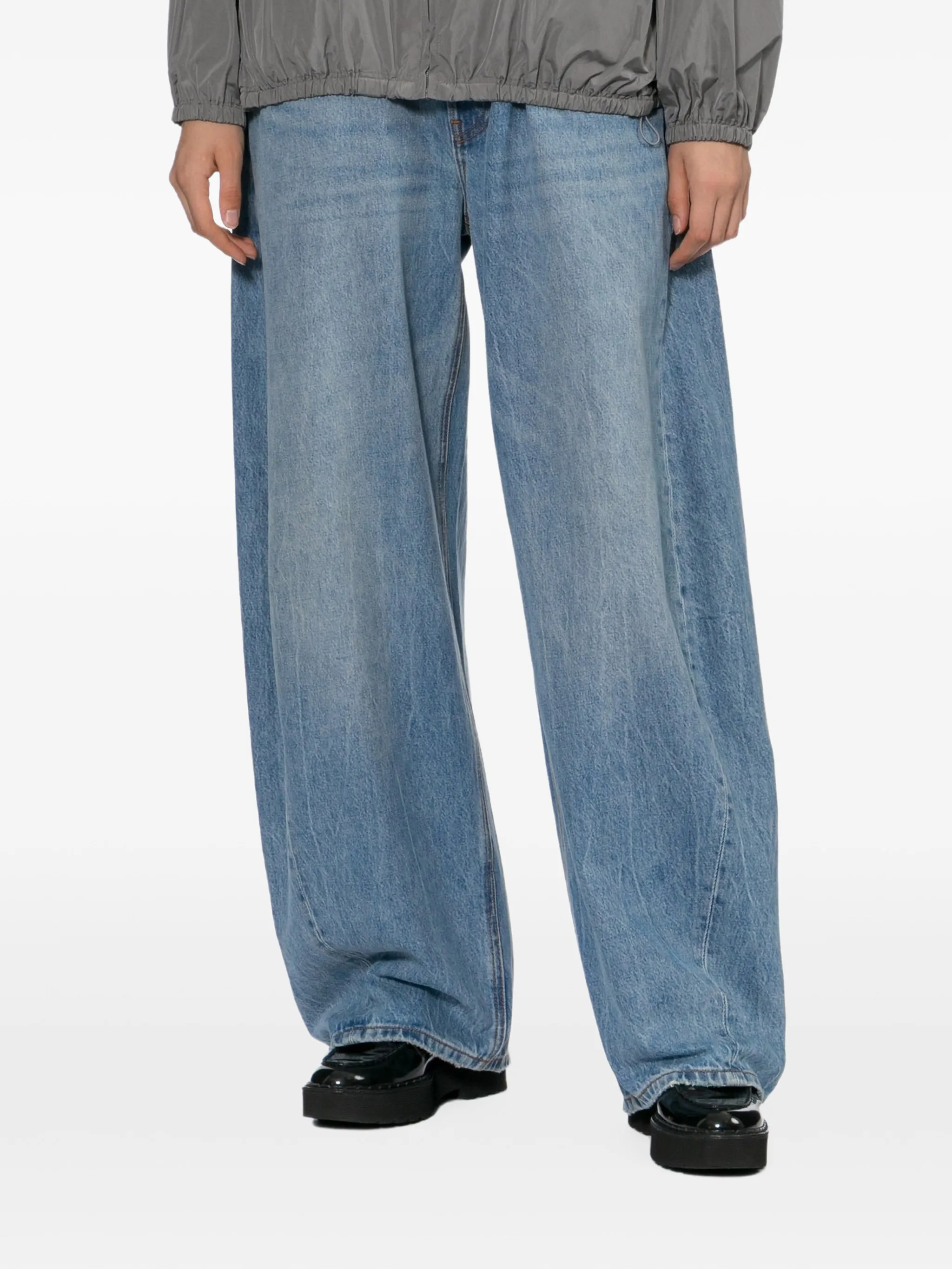 crystal-embellished logo-print jeans
