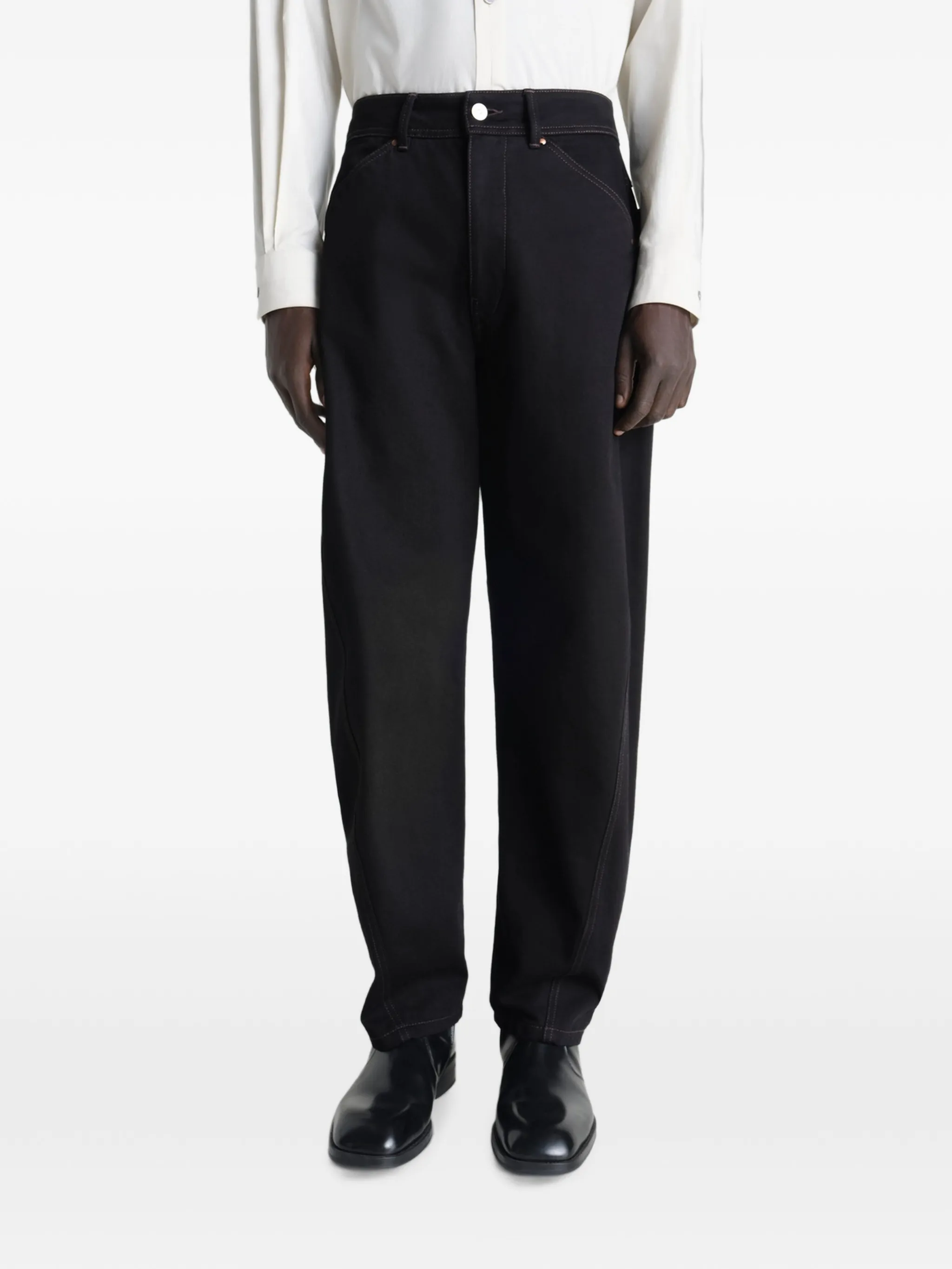 Twisted tapered jeans