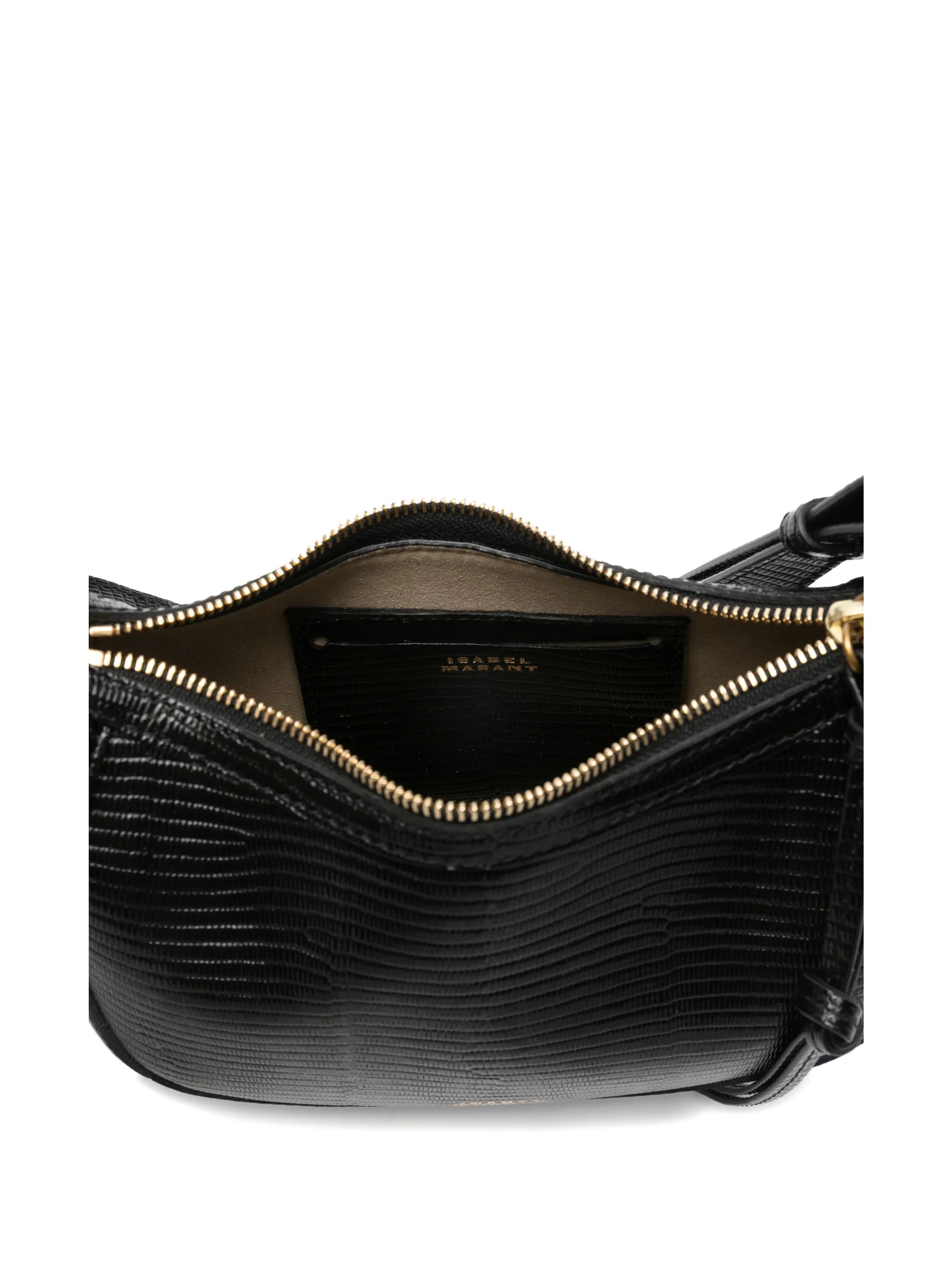 Oskan lizard-effect studded shoulder  bag