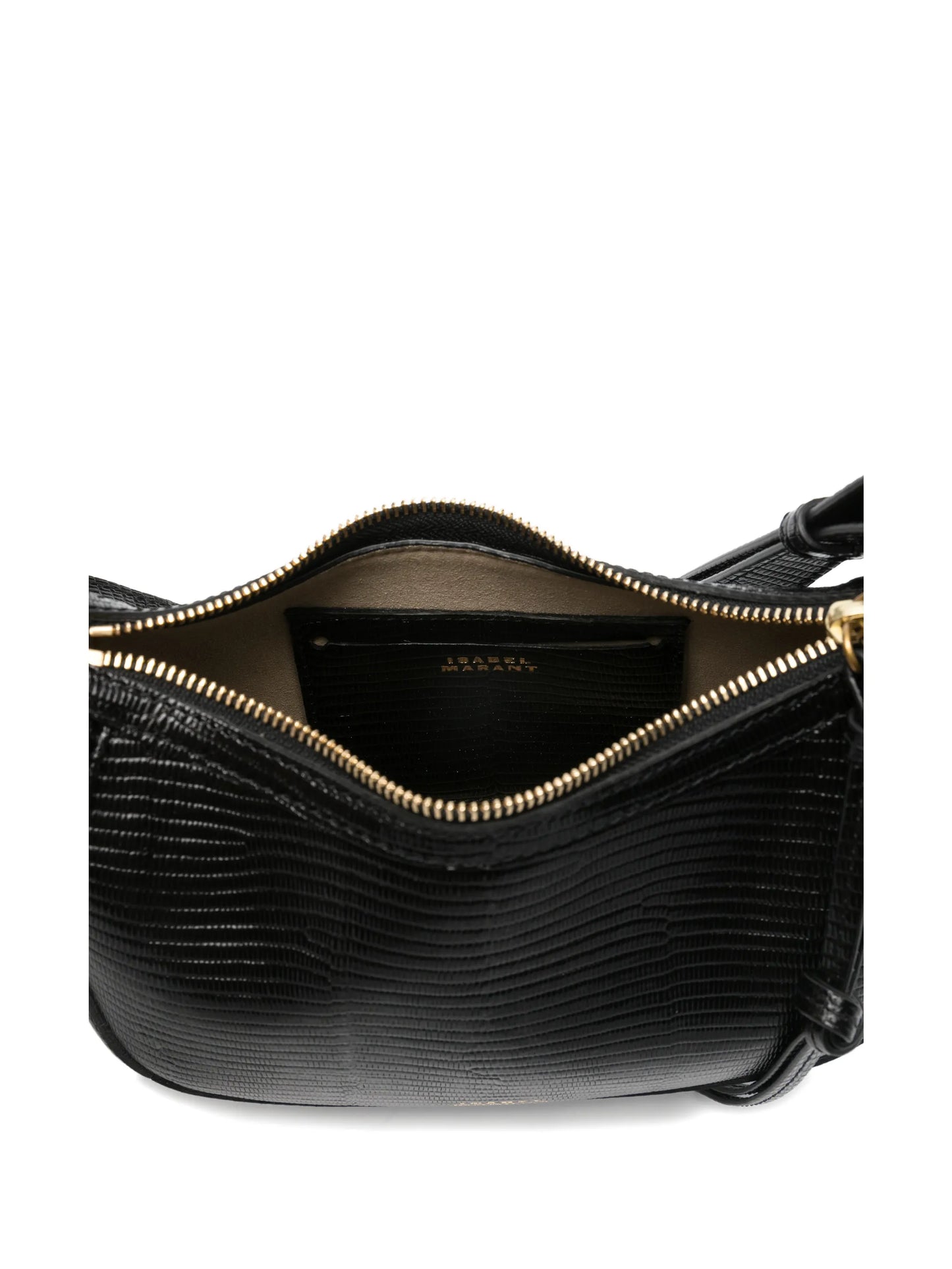 Oskan lizard-effect studded shoulder bag