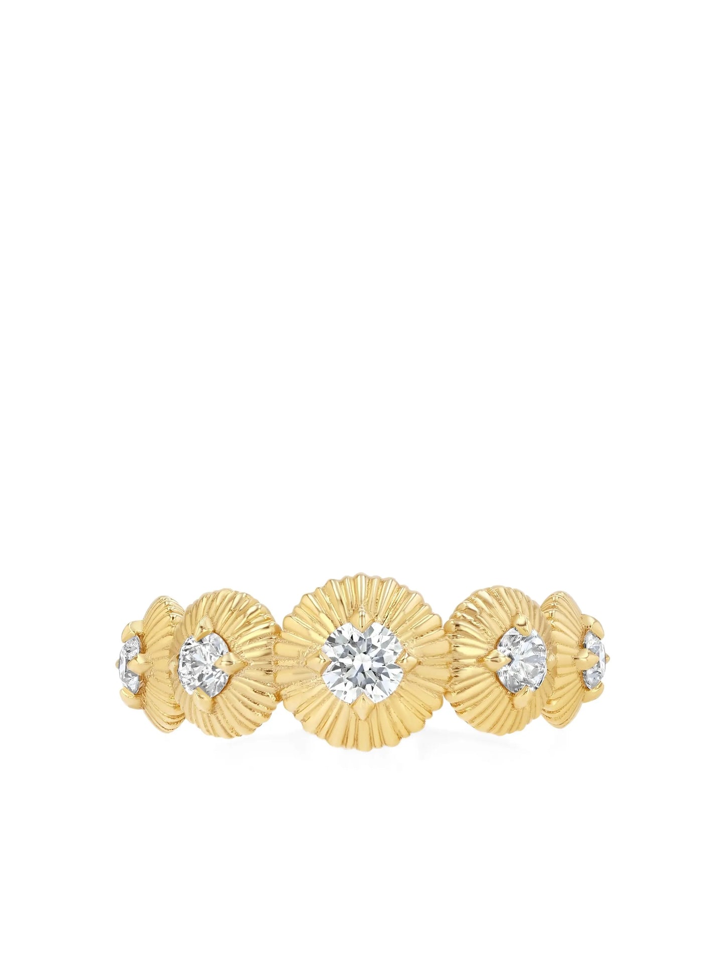18CT yellow gold Fluted Diamond ring
