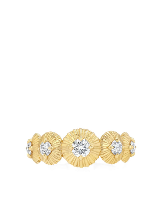 18CT yellow gold Fluted Diamond ring