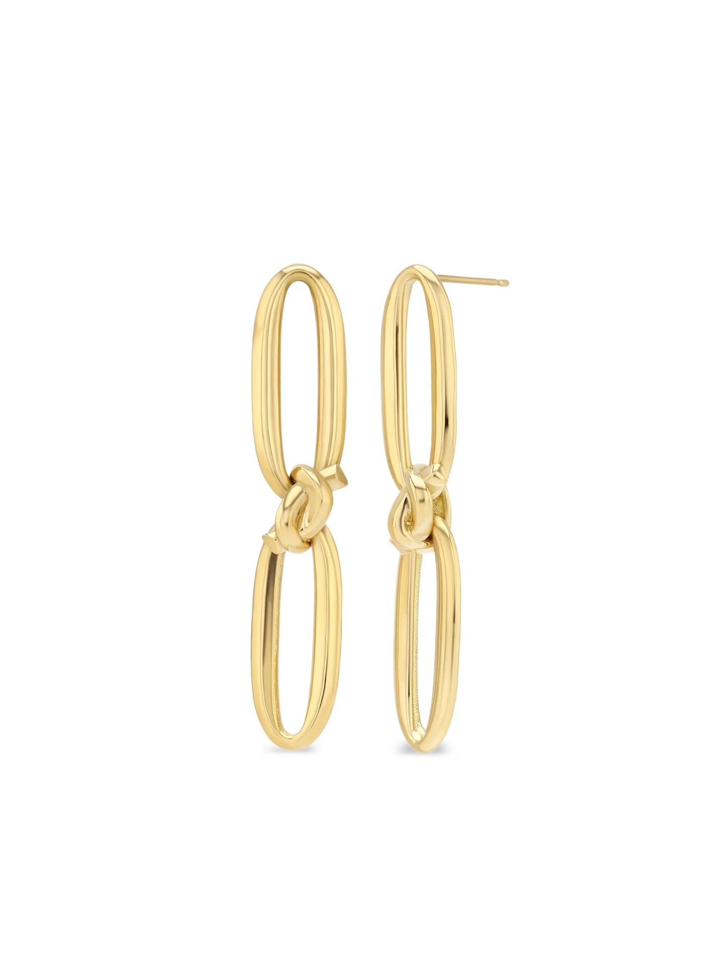 18CT yellow gold Knot Link earrings