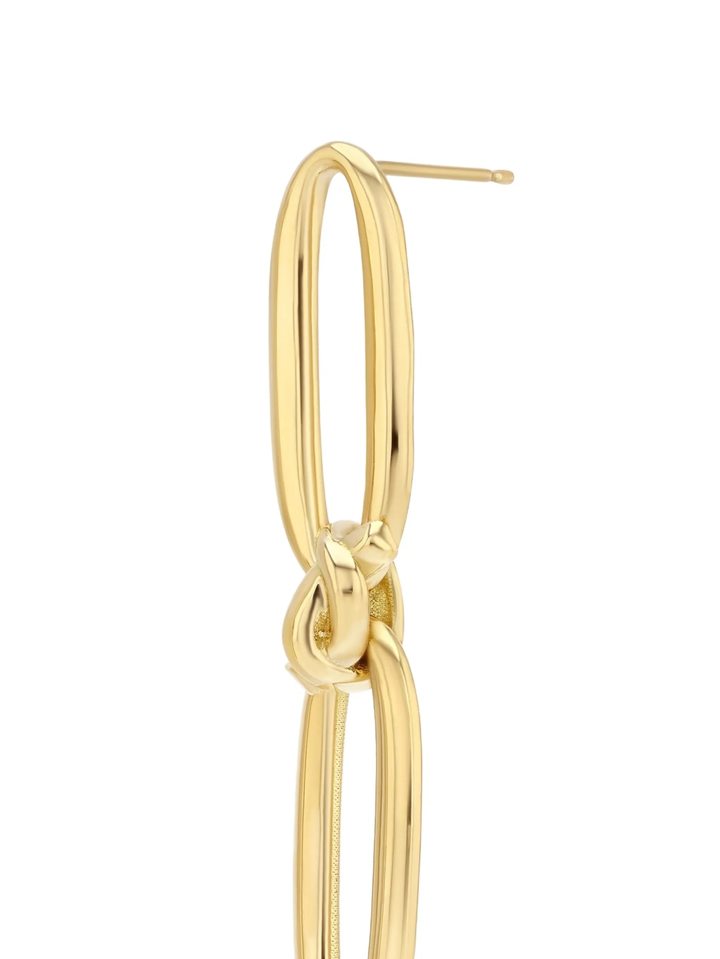 18CT yellow gold Knot Link earrings