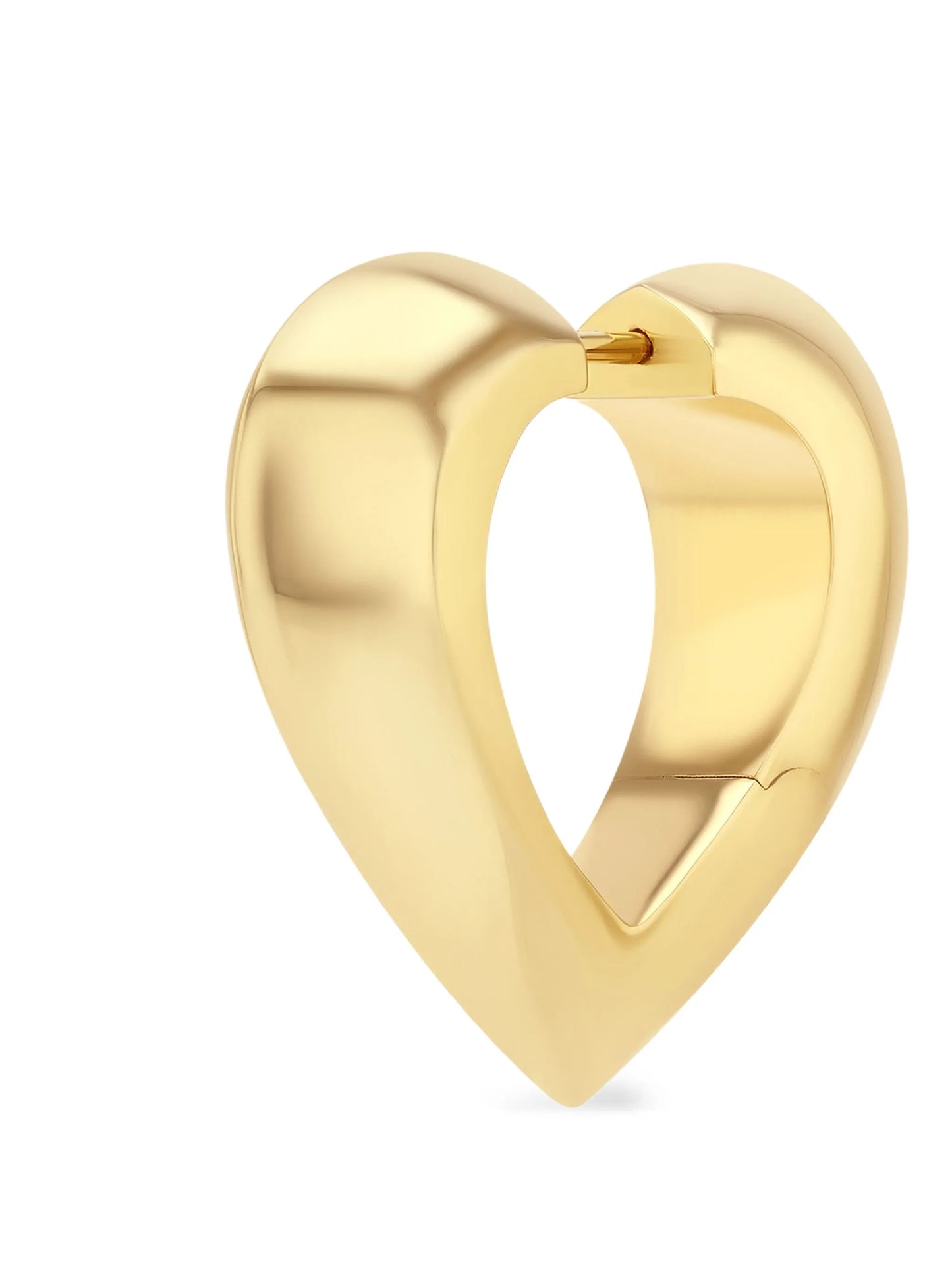 18CT yellow gold Heart Huggie earrings