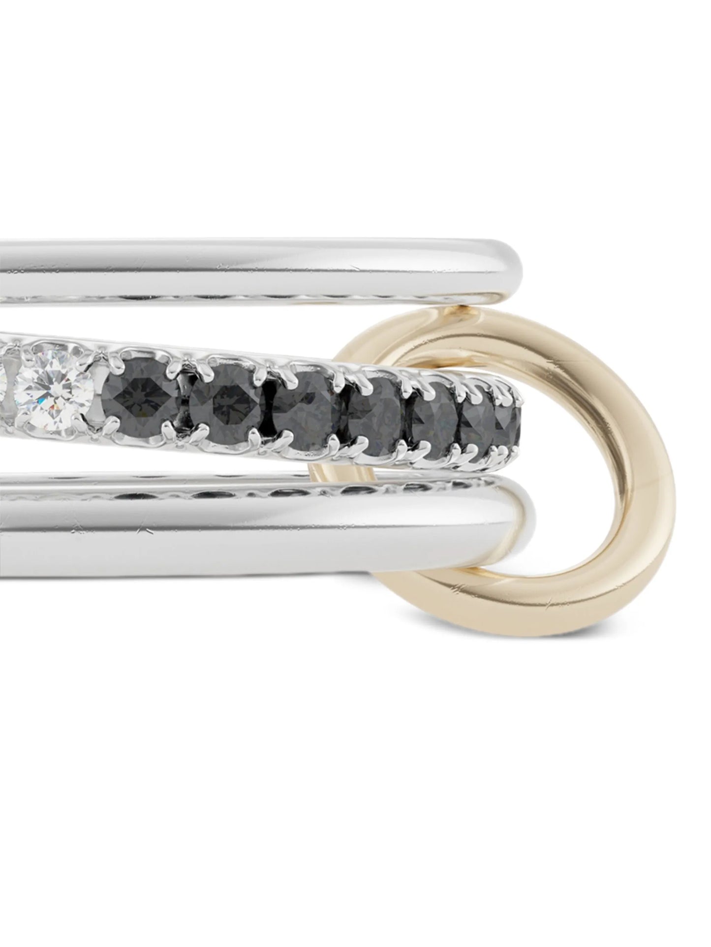 18CT yellow gold black diamond Eclipse ring
