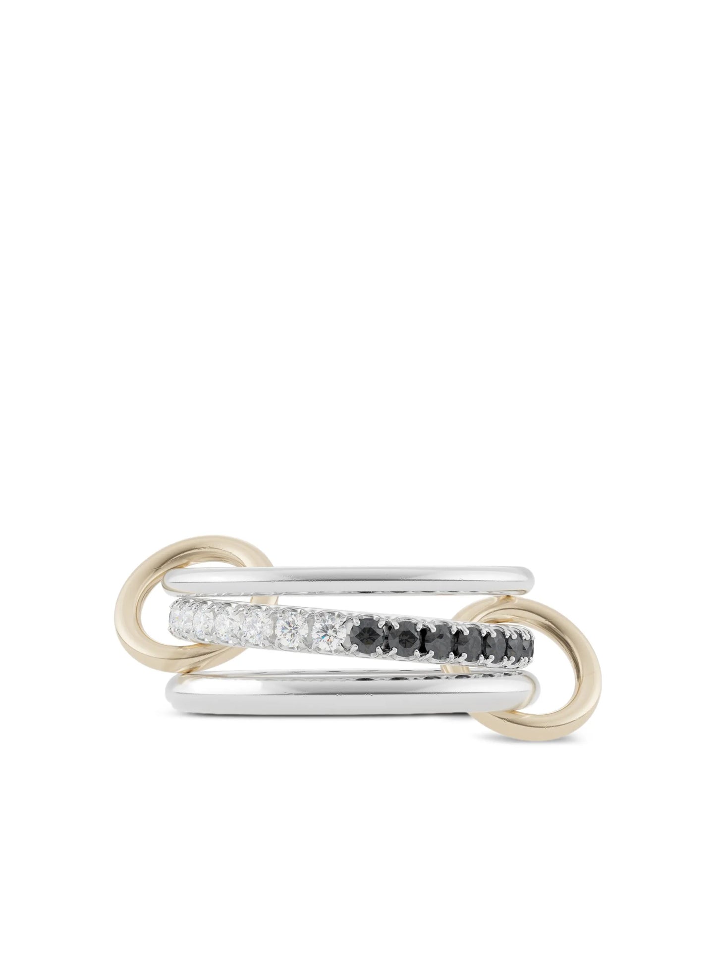 18CT yellow gold black diamond Eclipse ring