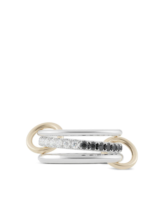18CT yellow gold black diamond Eclipse ring