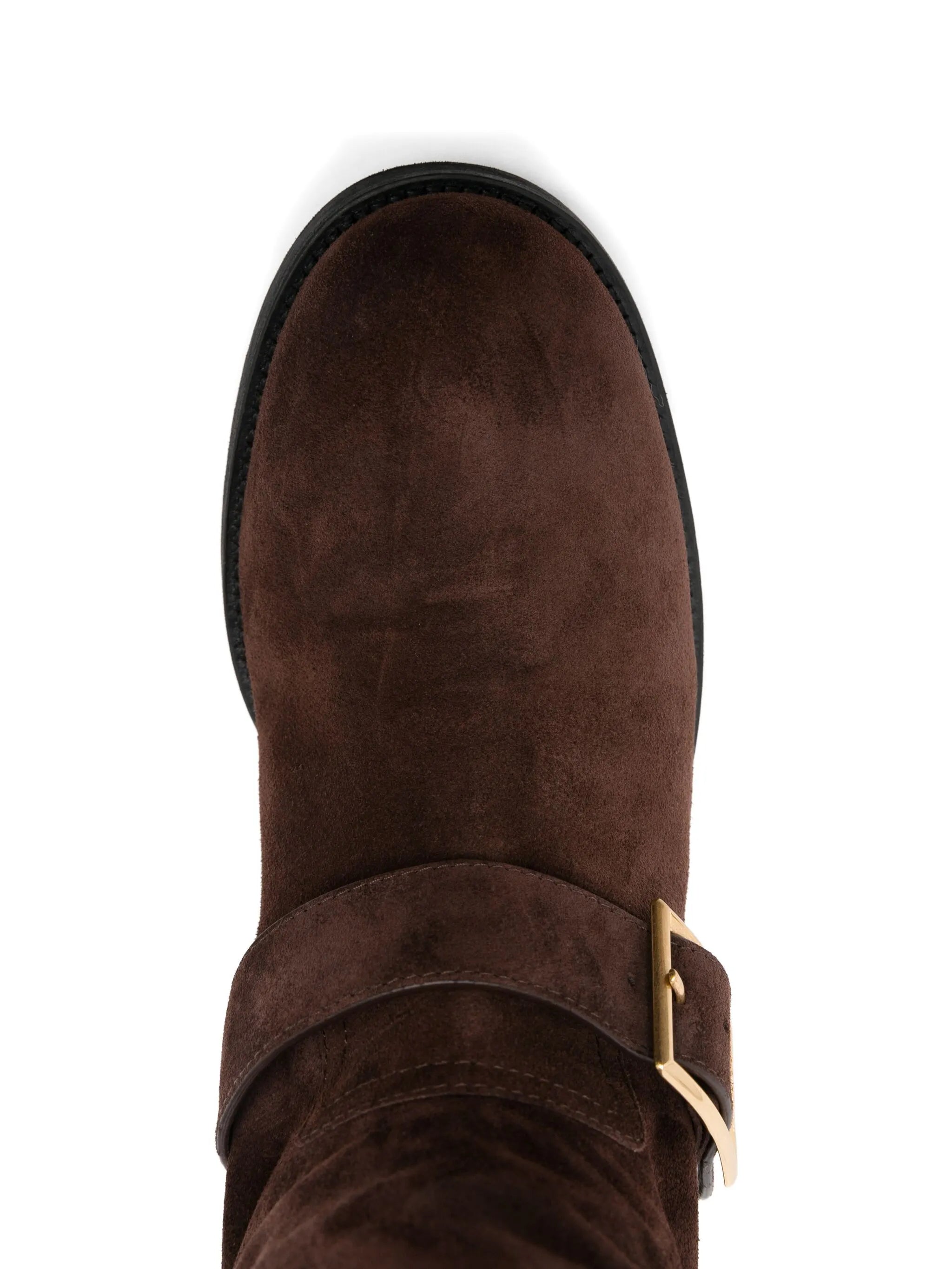 buckle biker suede boots