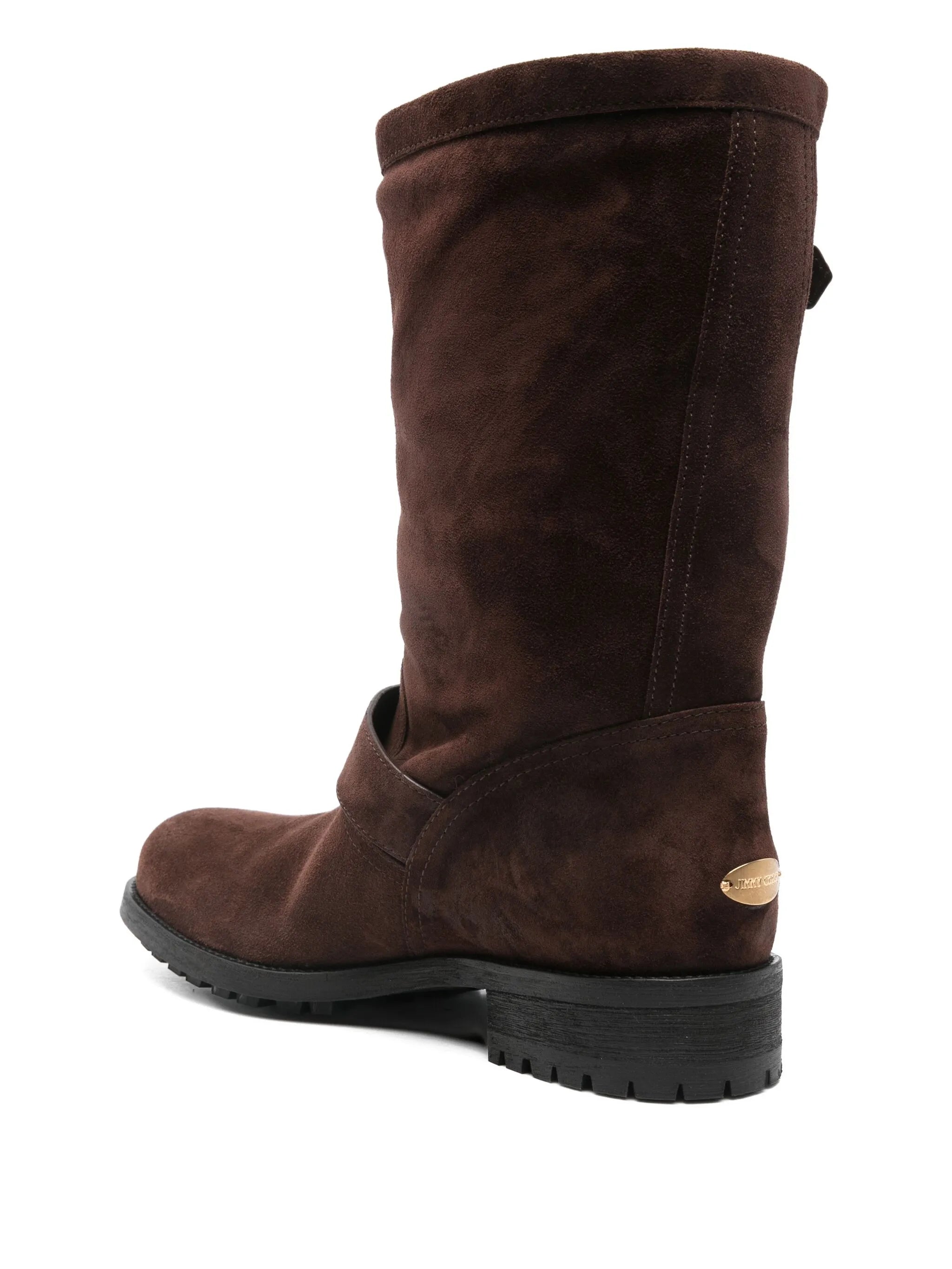 buckle biker suede boots