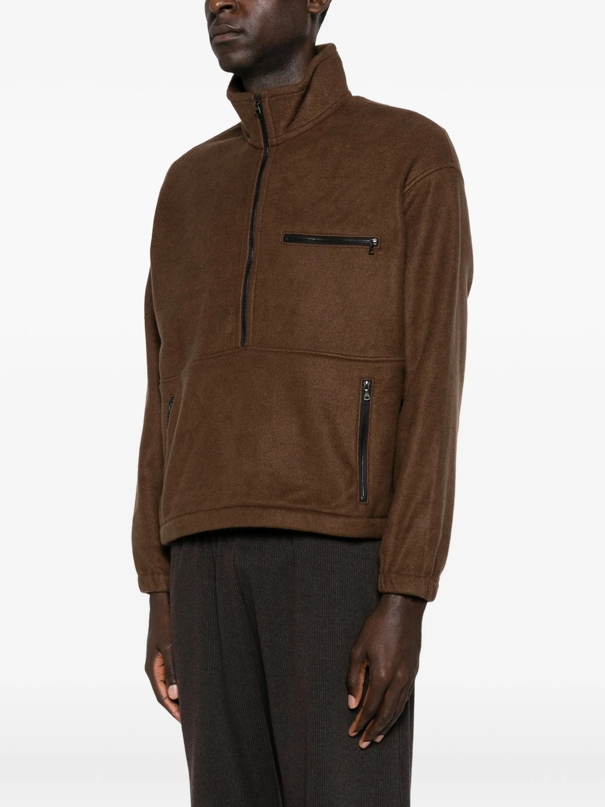 half-zip fleece sweatshirt