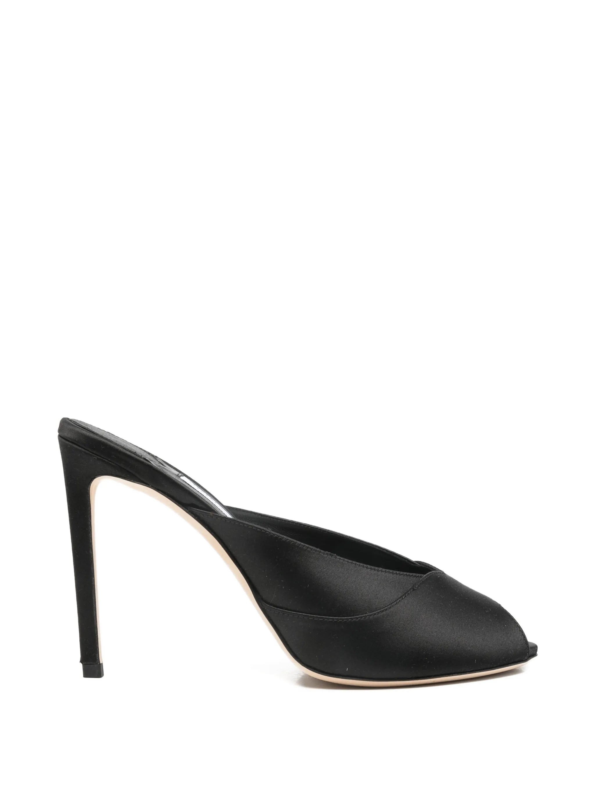 Brigitte peep-toe heeled mules