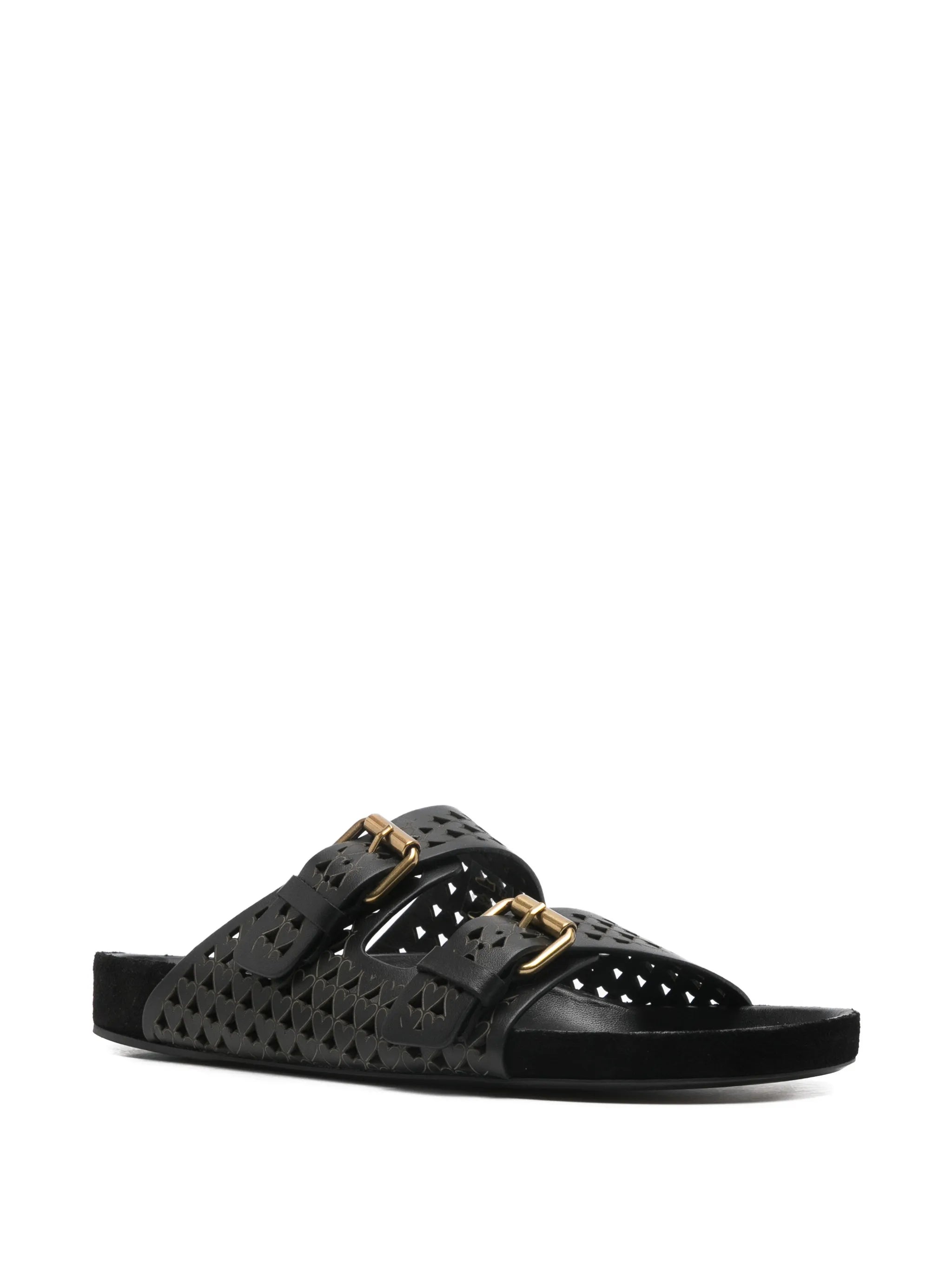 Lennyo cutout buckle flat sandals