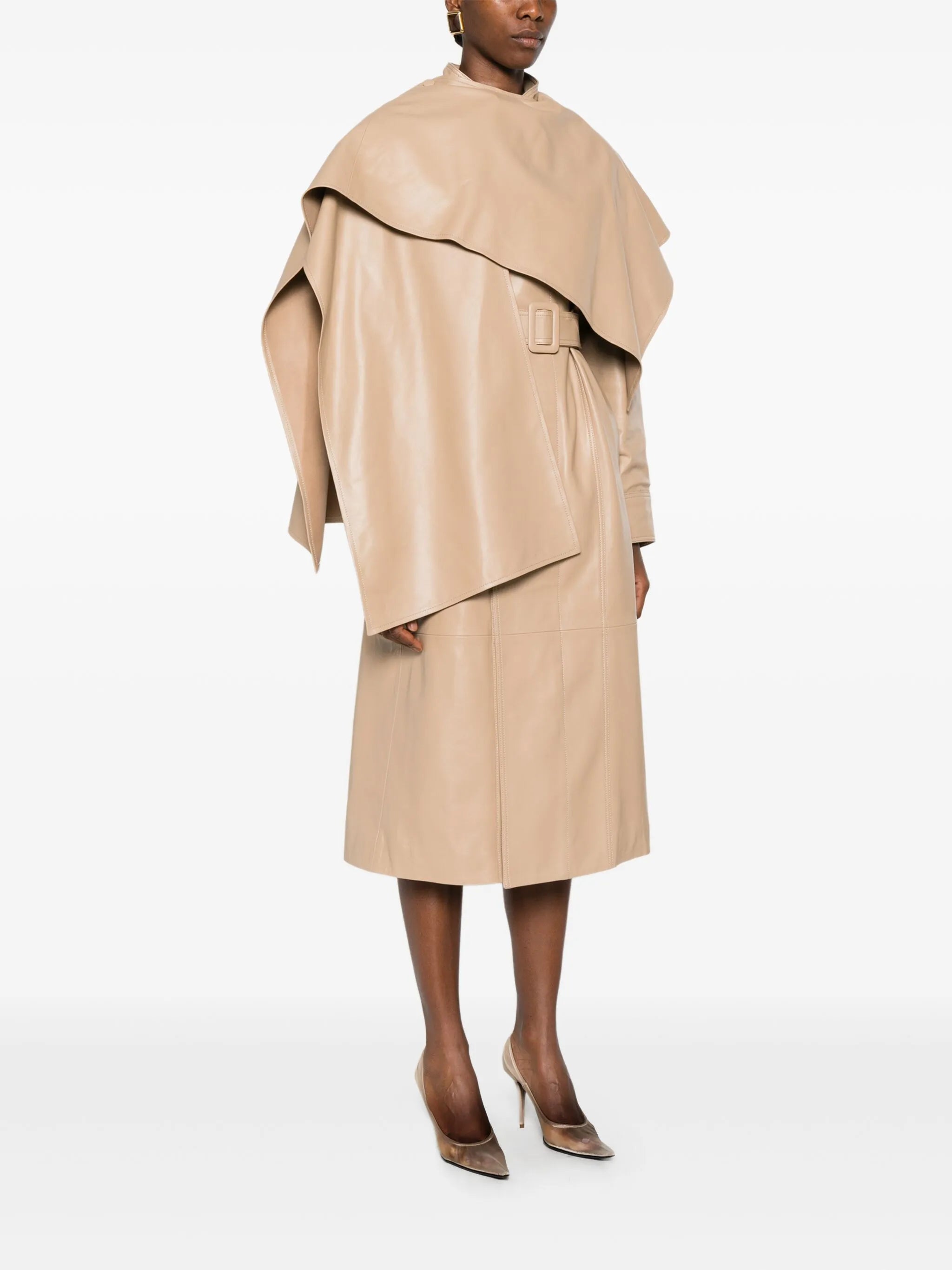 Nina leather coat