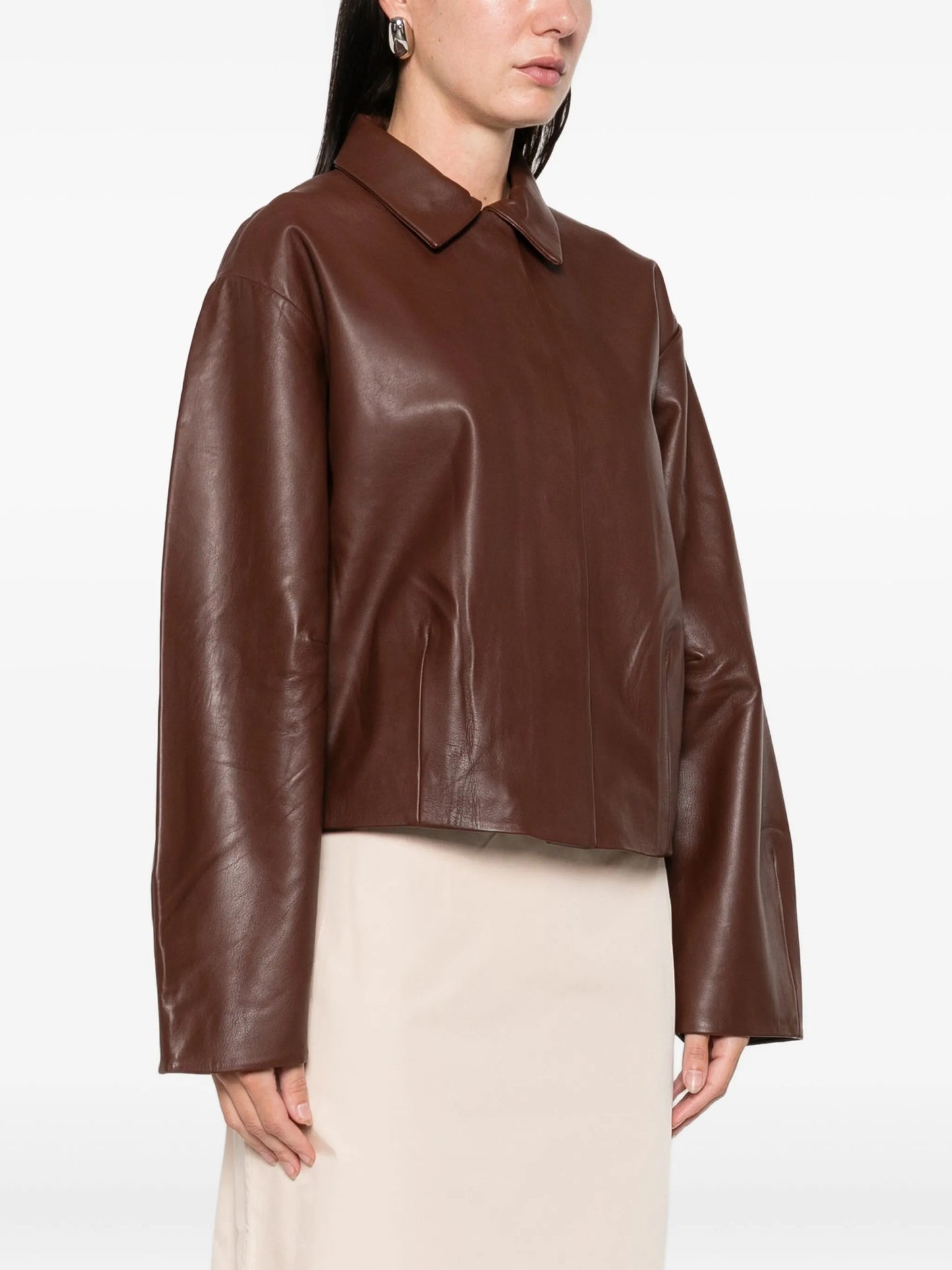 Cocoon leather jacket