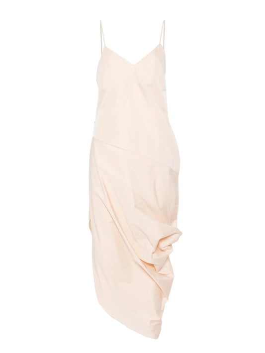 drape-detail midi dress
