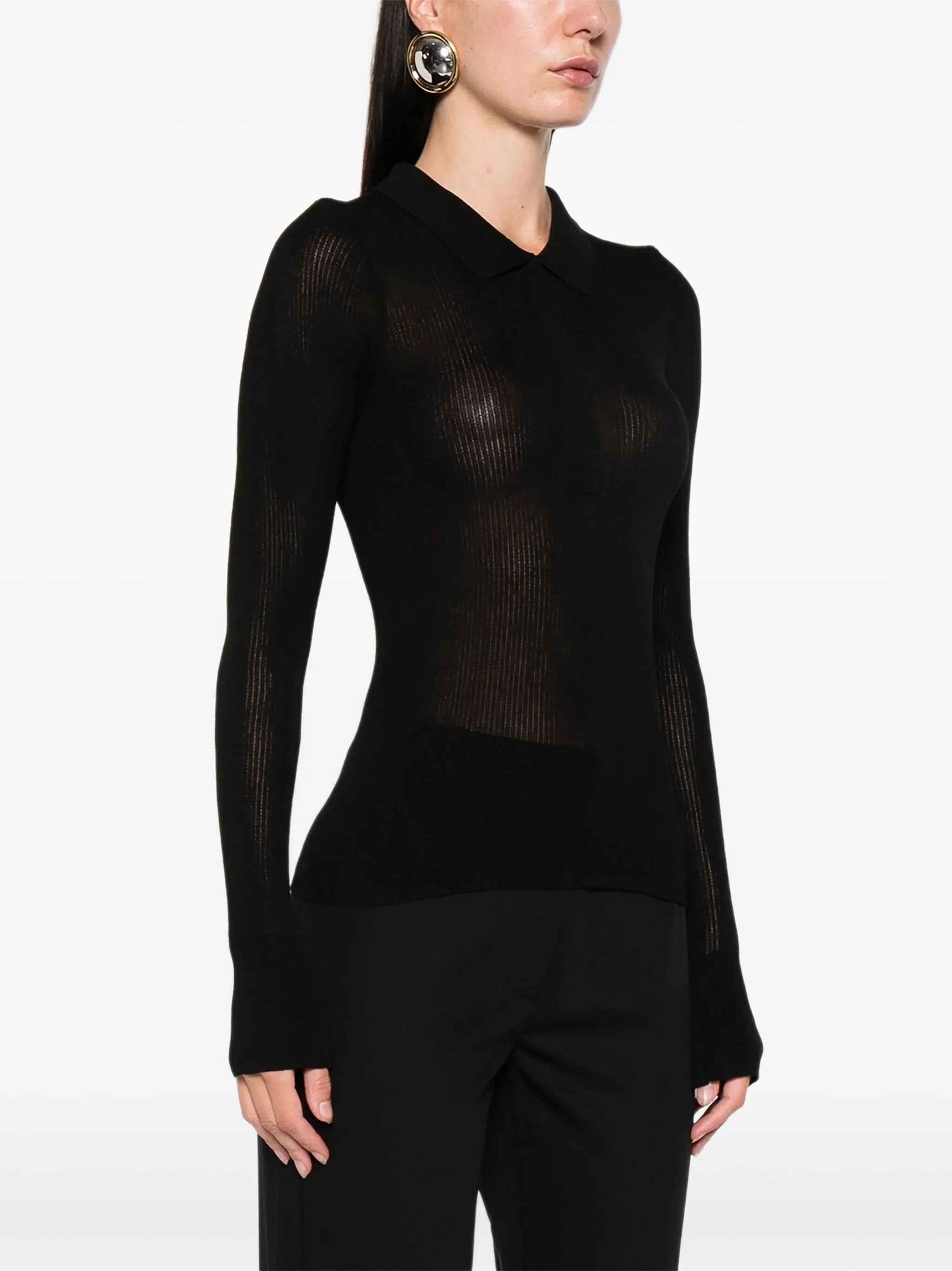 long-sleeves polo top