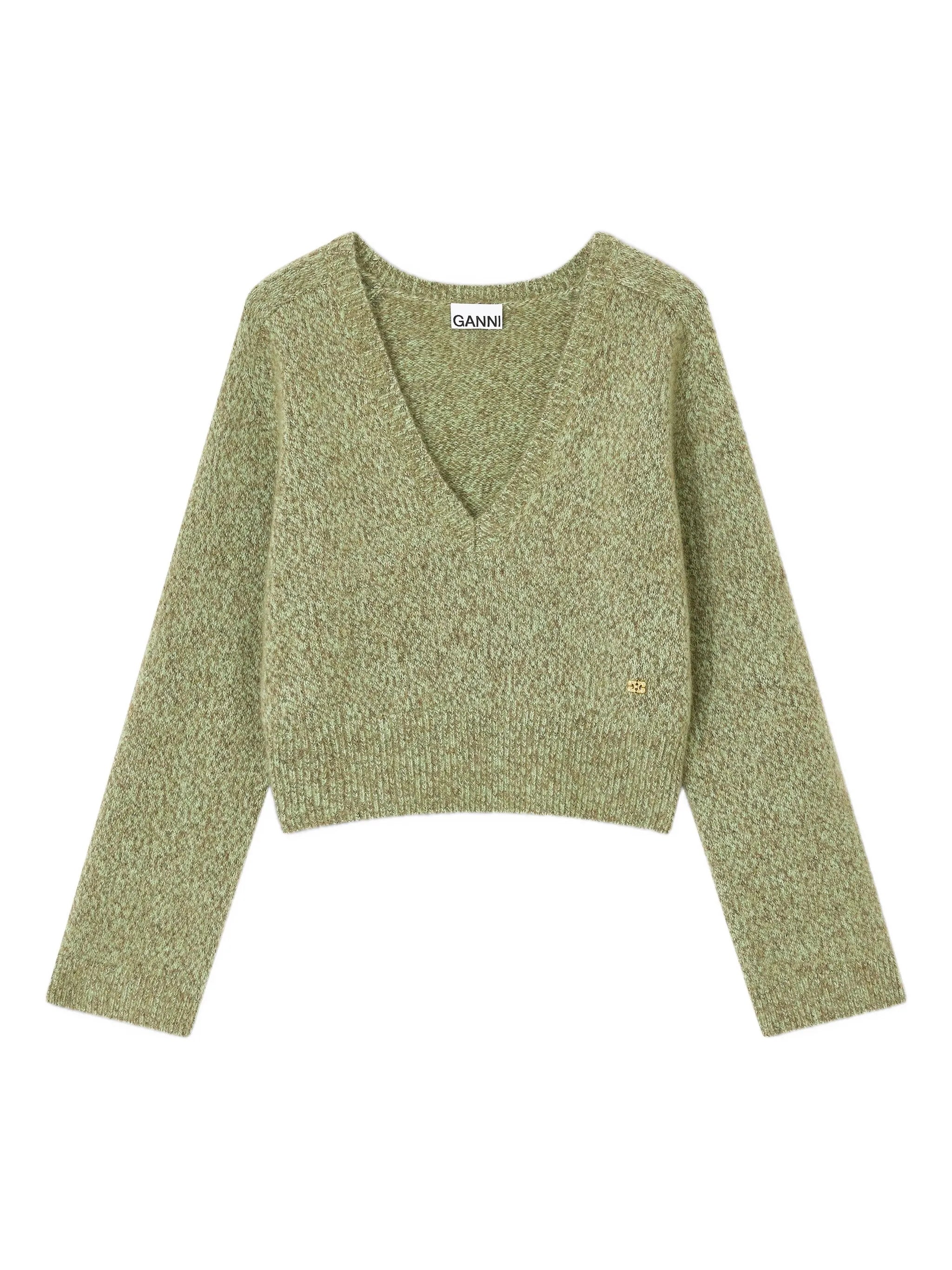 brushed V-neck sweater