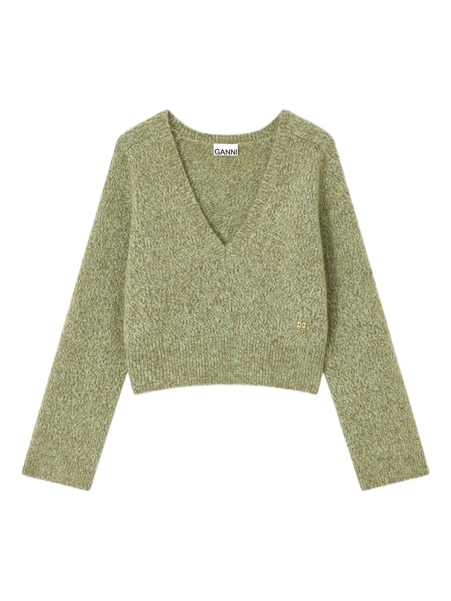 brushed V-neck sweater