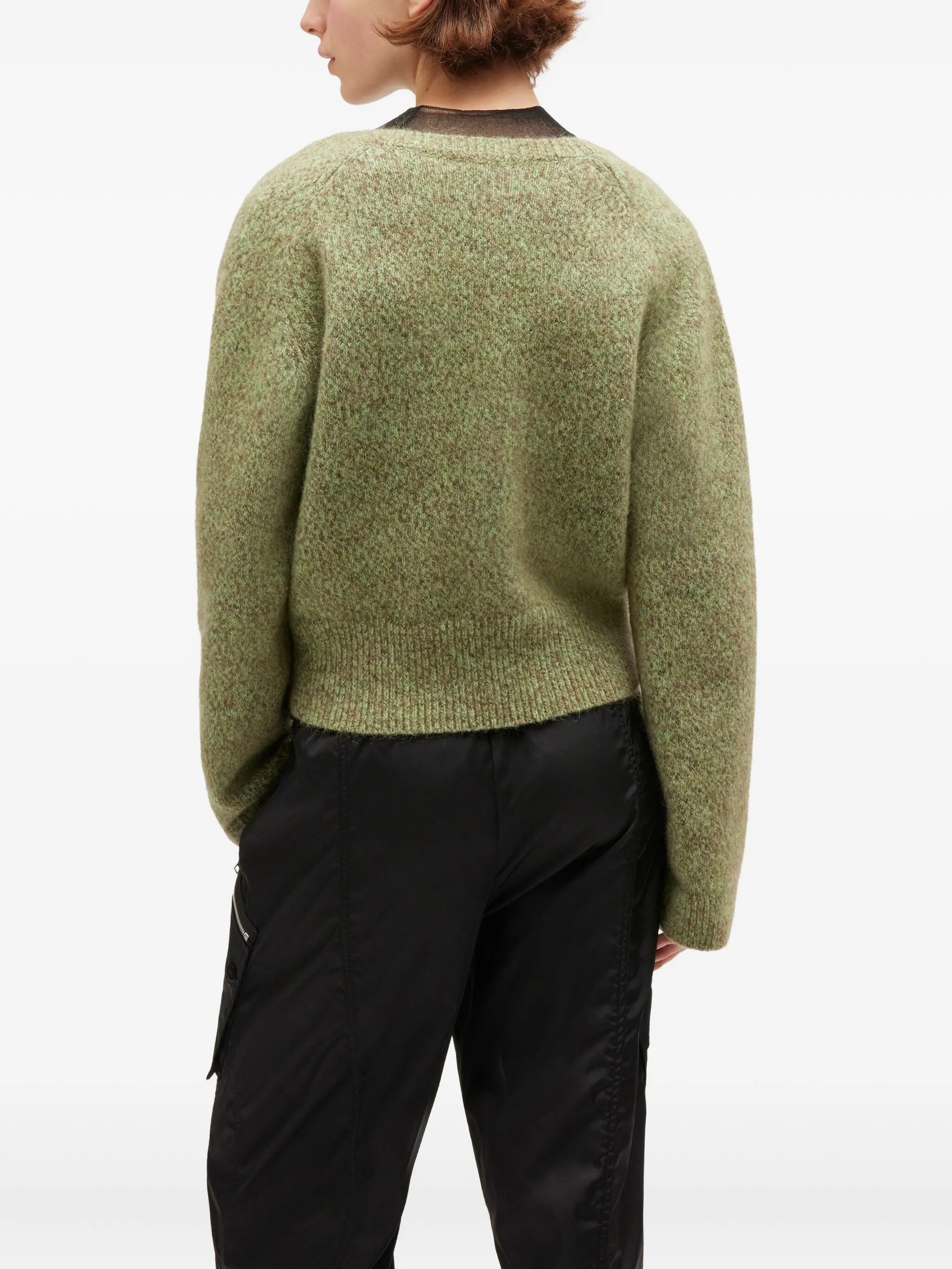 brushed V-neck sweater
