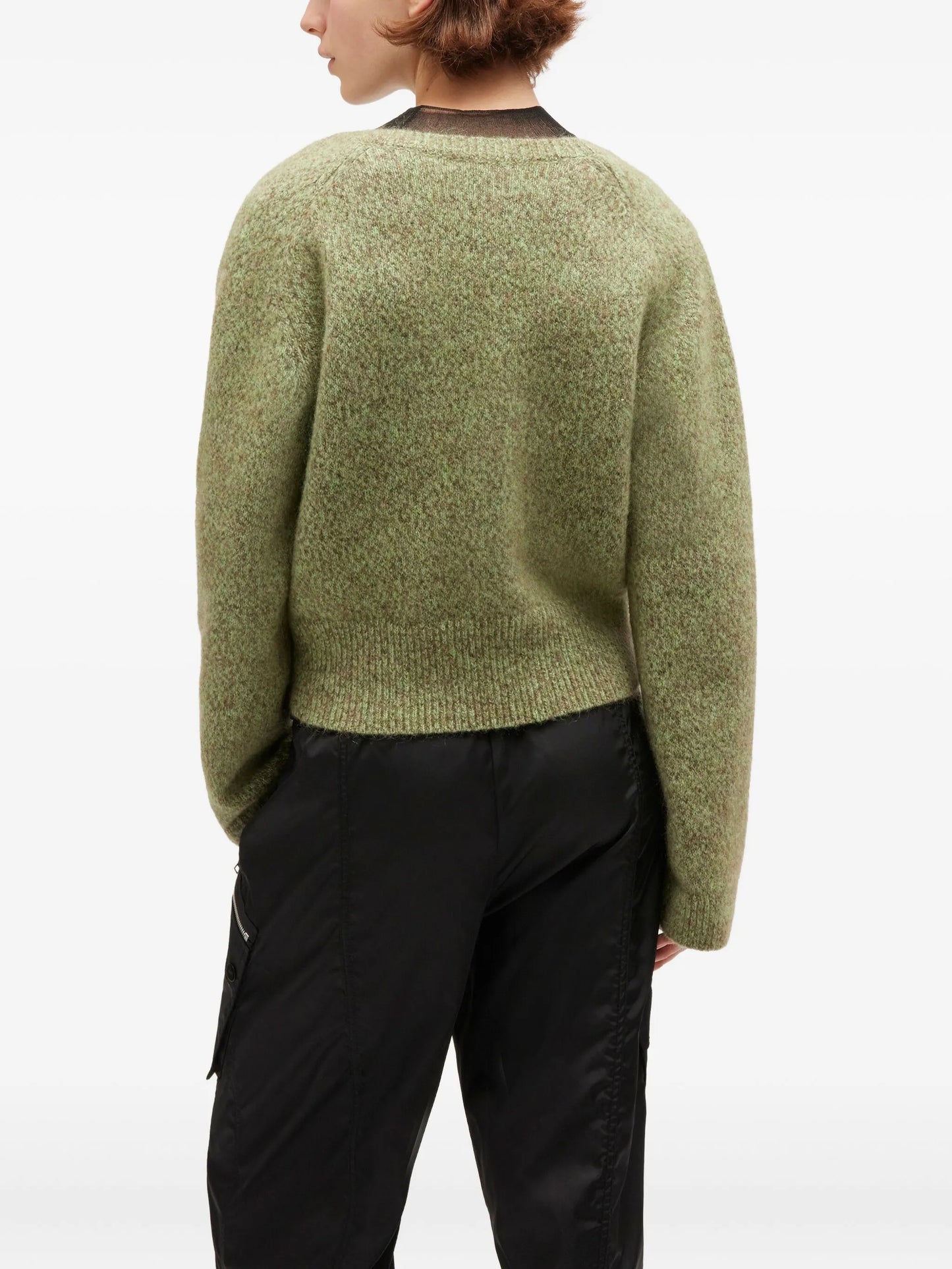 brushed V-neck sweater