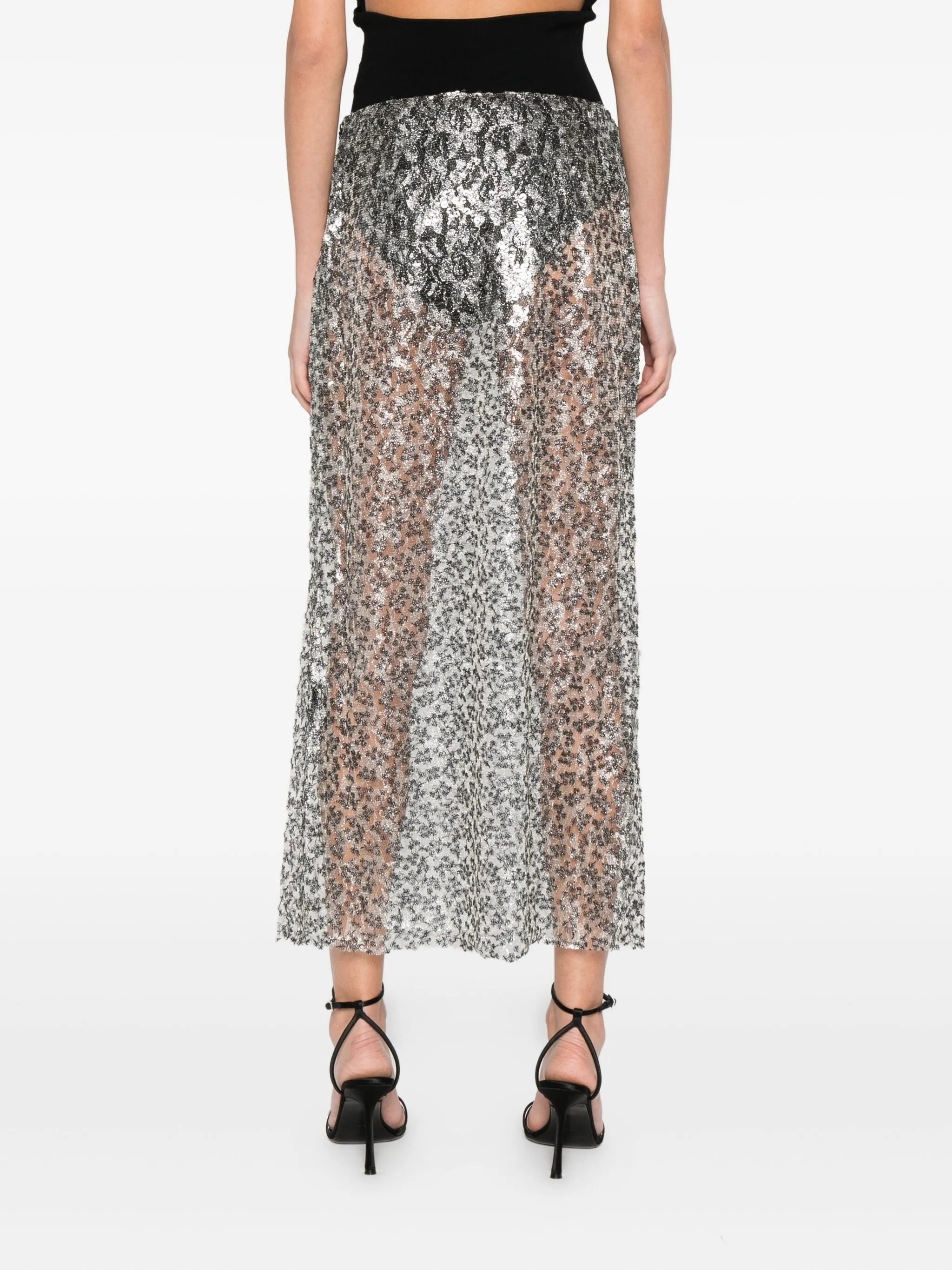 sequinned midi skirt