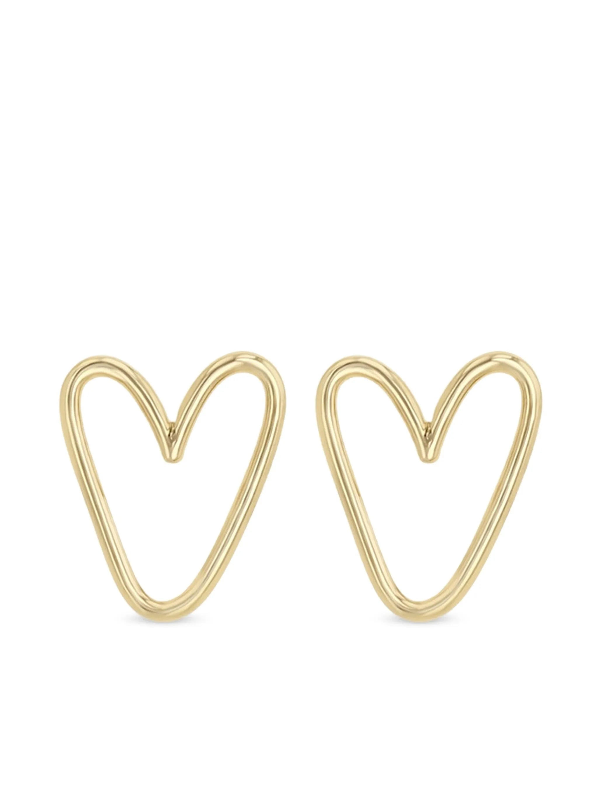 14CT yellow gold Open Heart earrings