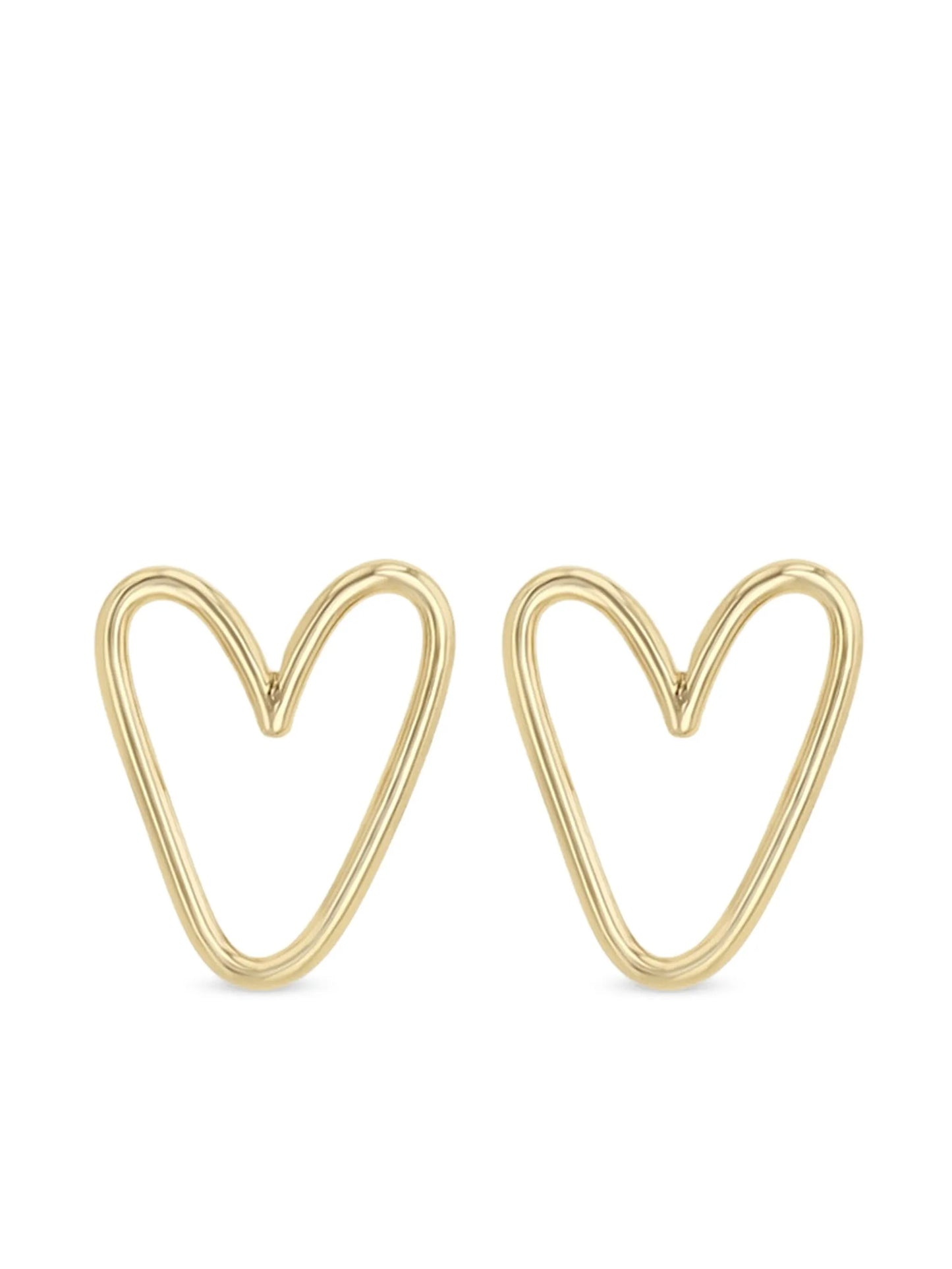14CT yellow gold Open Heart earrings