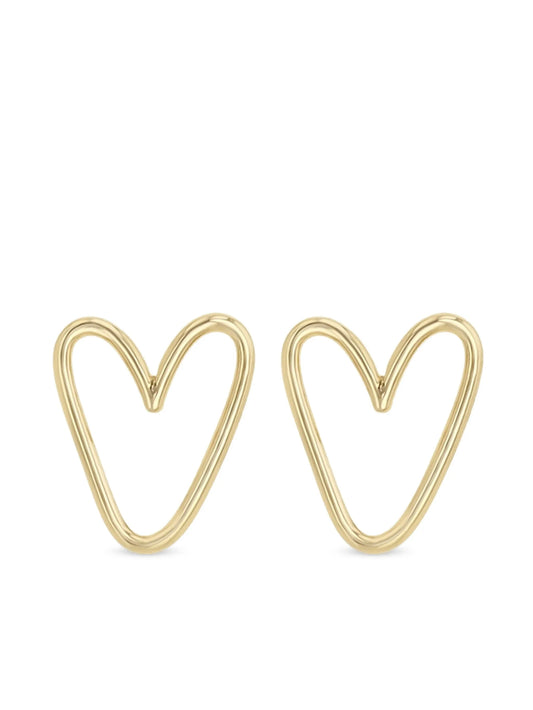 14CT yellow gold Open Heart earrings