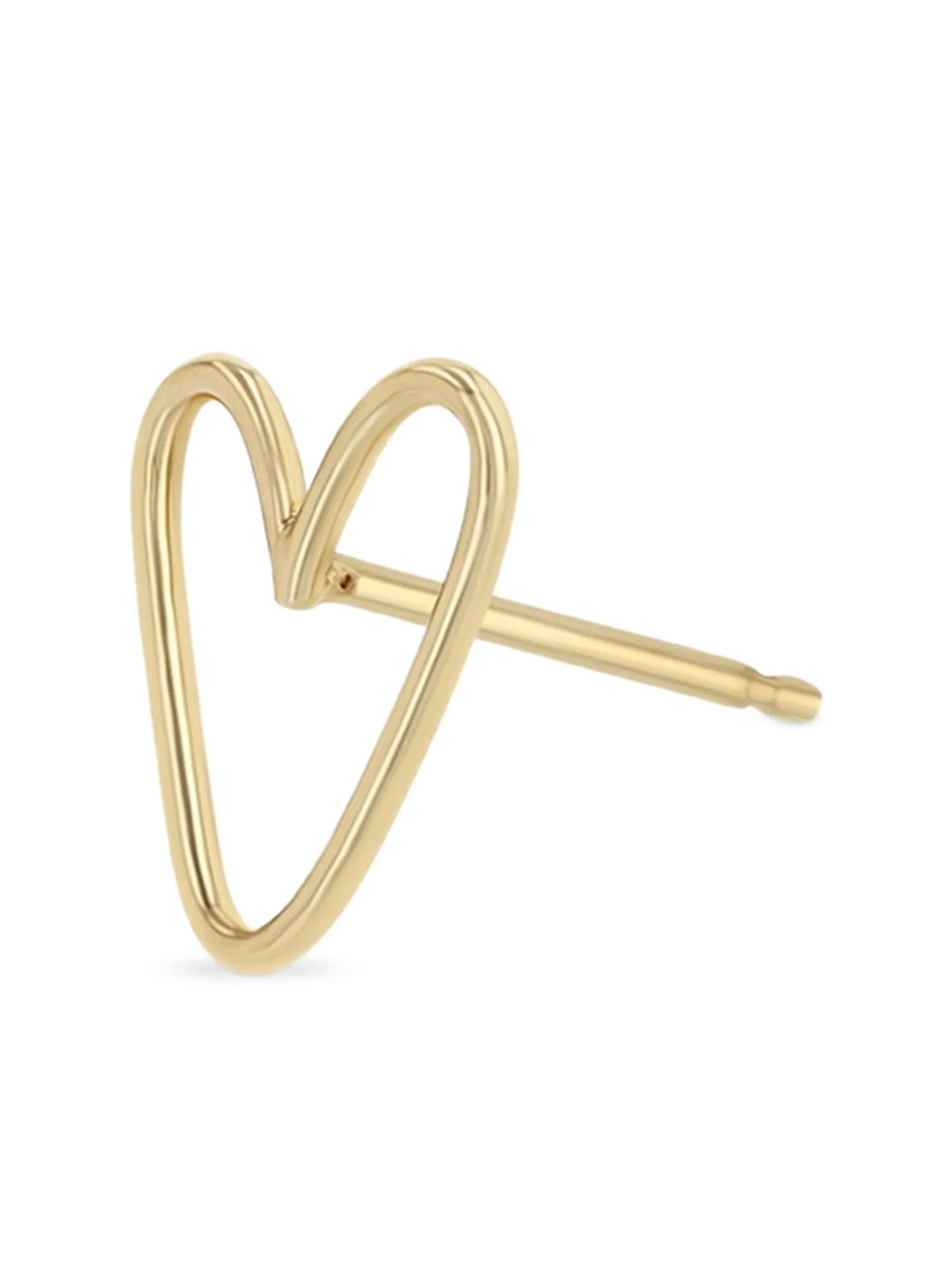 14CT yellow gold Open Heart earrings