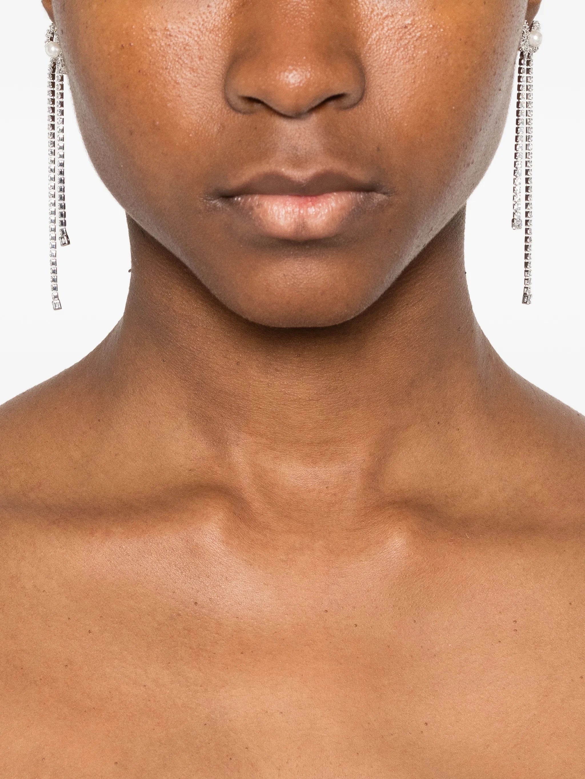 crystal-embellished bow earrings