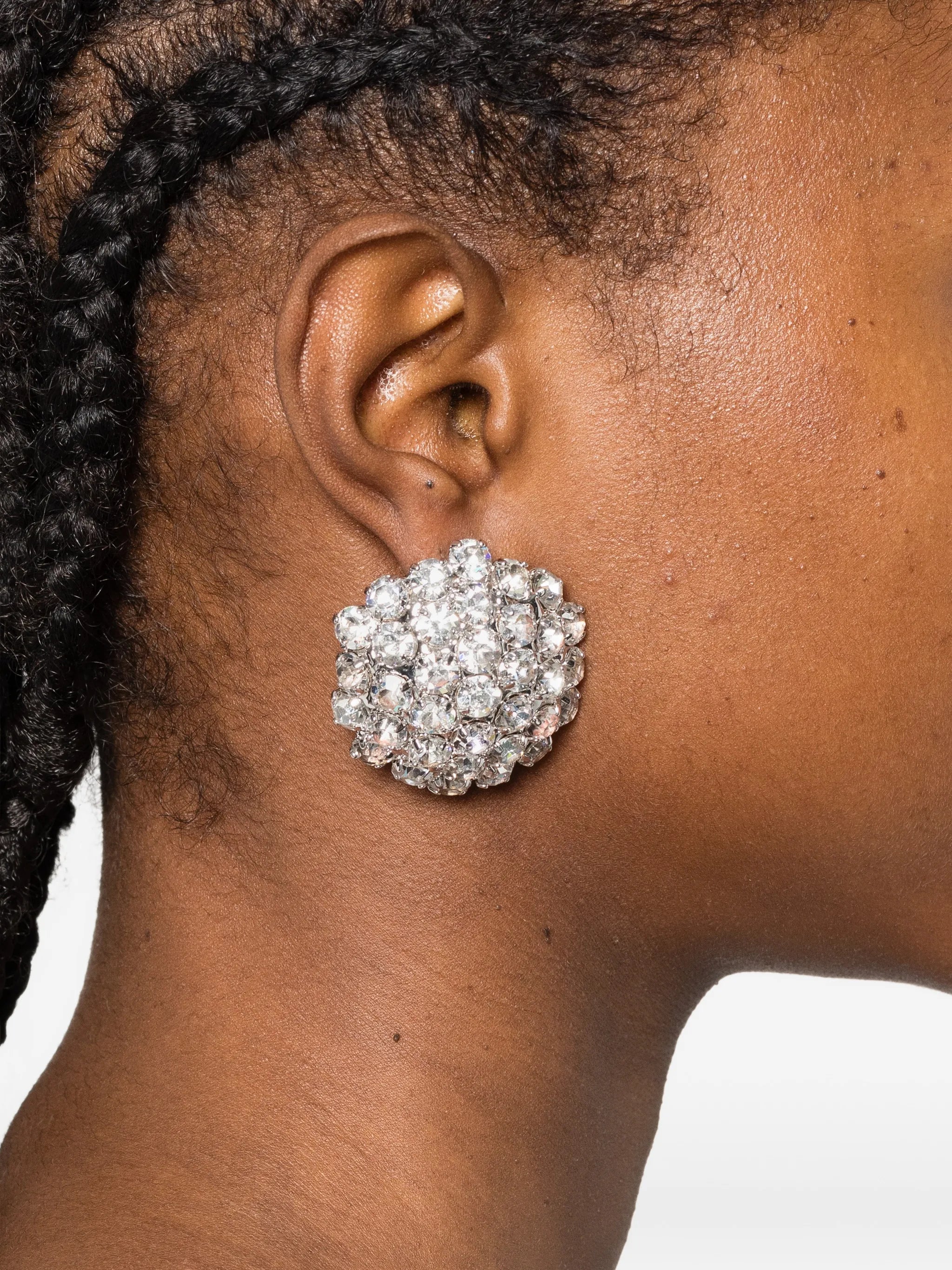 crystal flower earrings