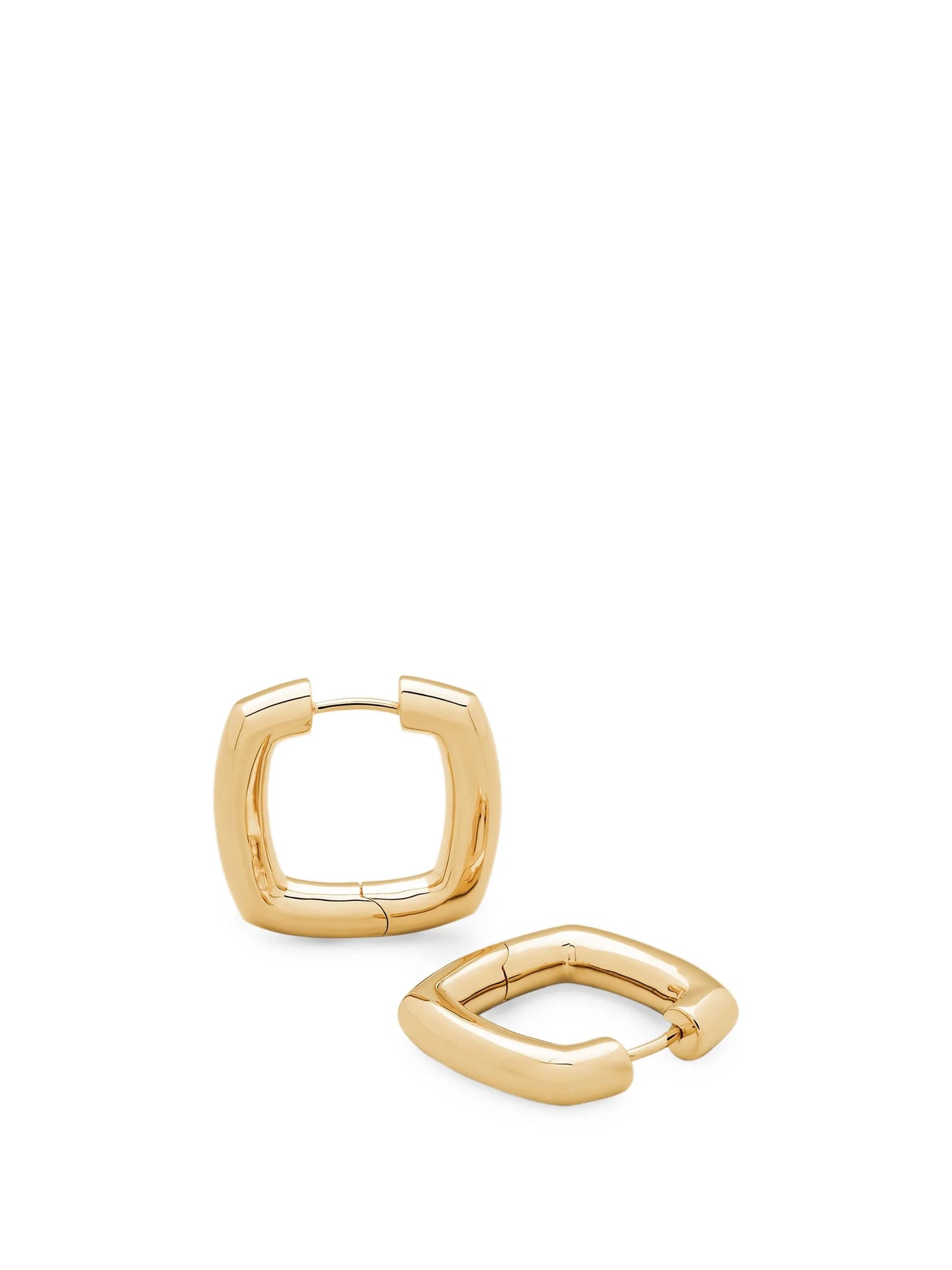 metal square hoop earrings