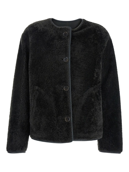 Lucine button-fastening shearling jacket