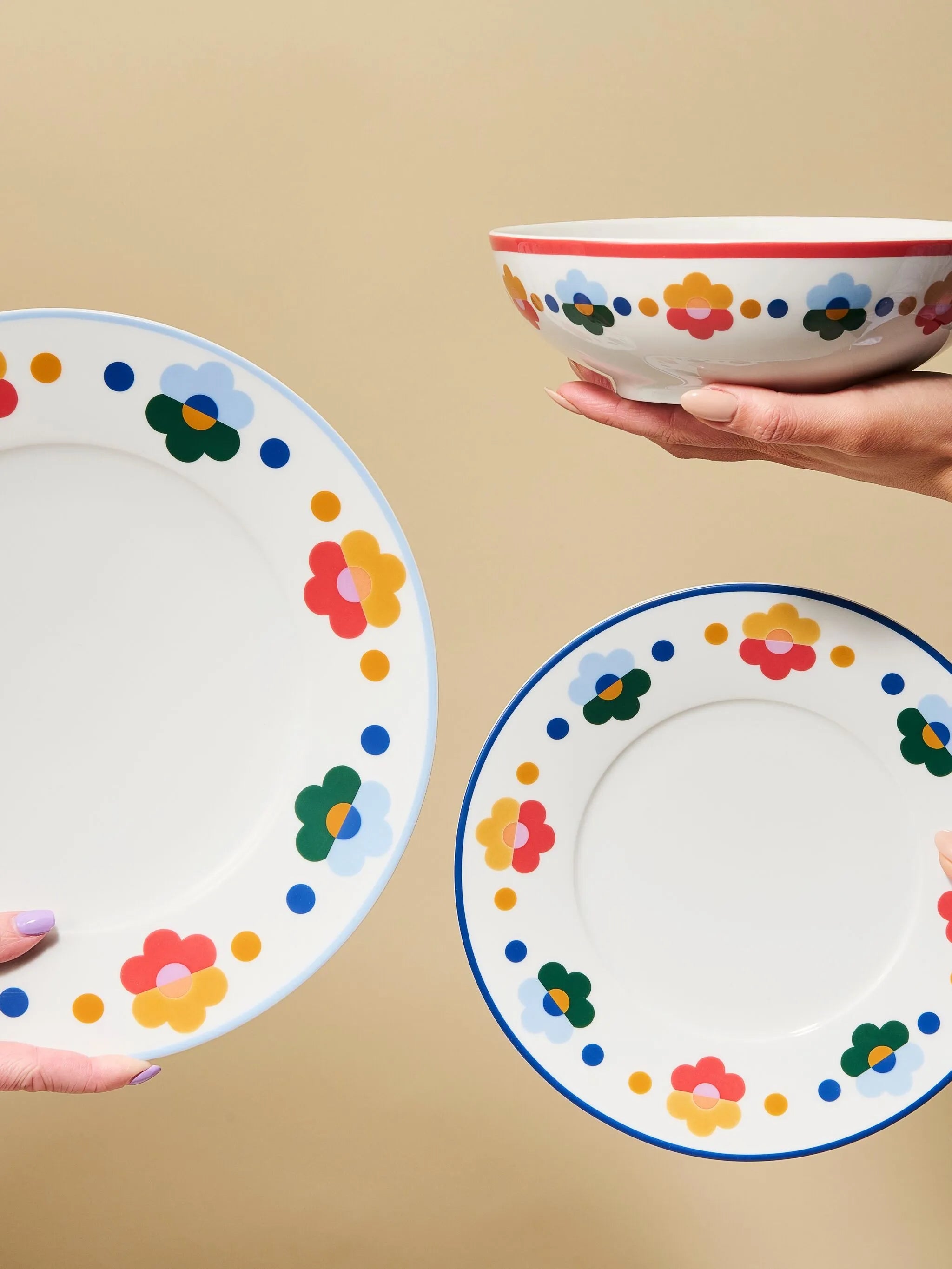 Floral-pattern cereal bowls (Set of four)