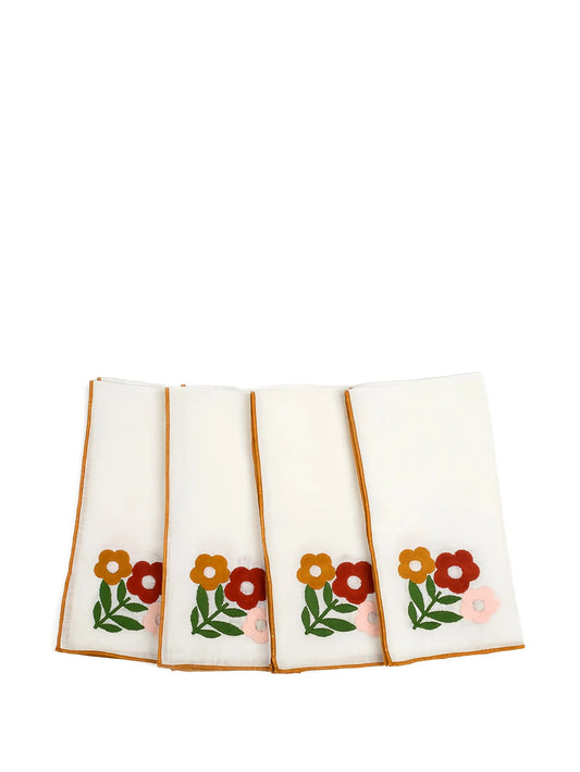 floral-embroidered napkins (set of four)