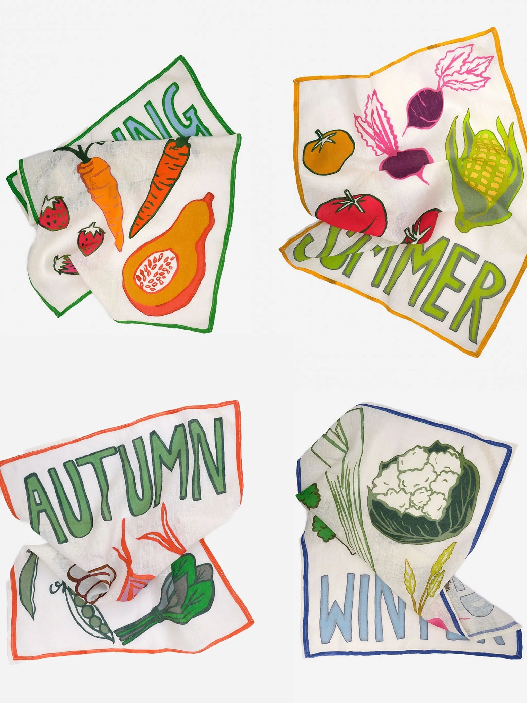 seasonal-vegetable tea towels (set of four)