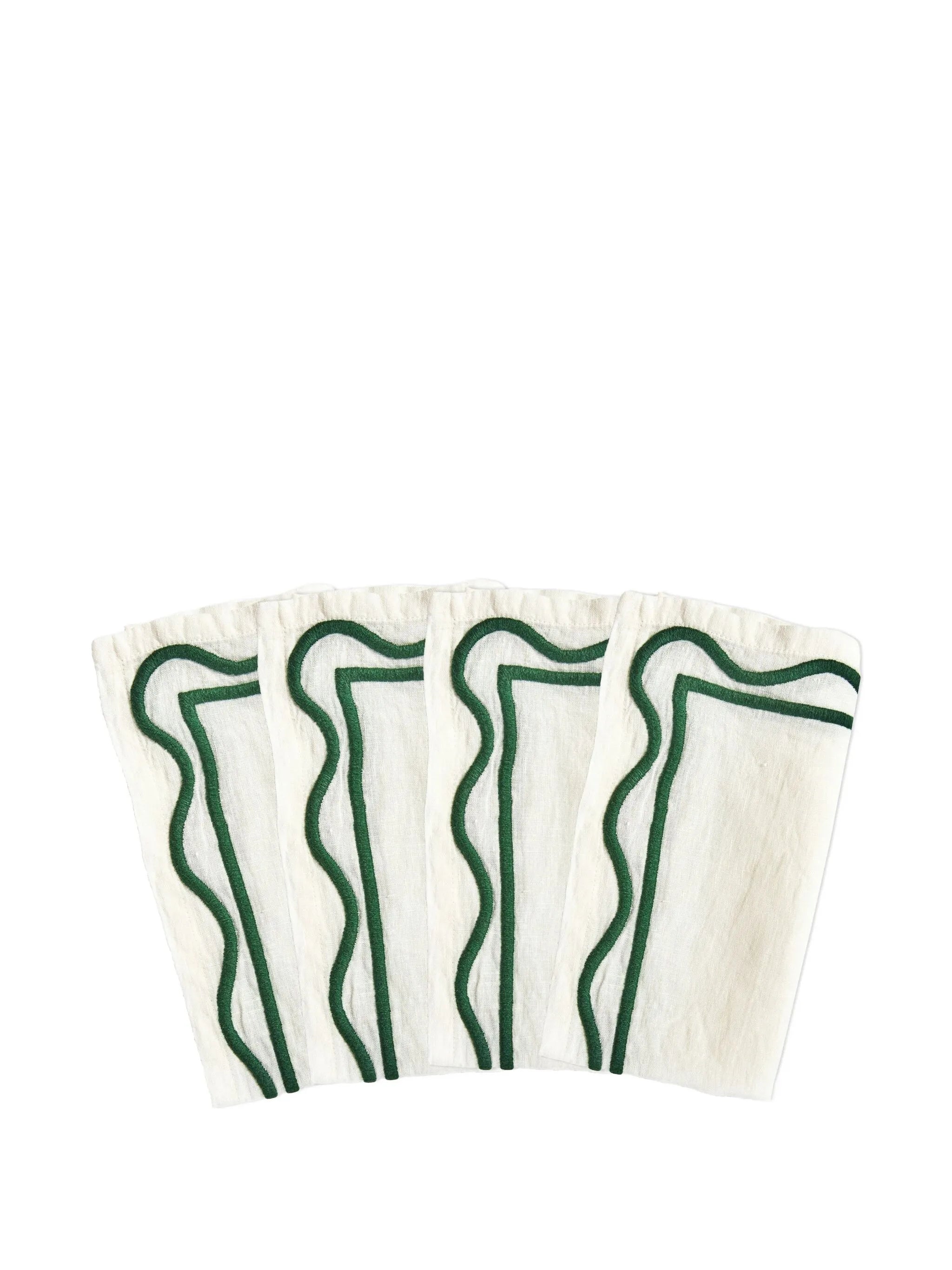 Colorblock Embroidered Linen Napkins (set of four)