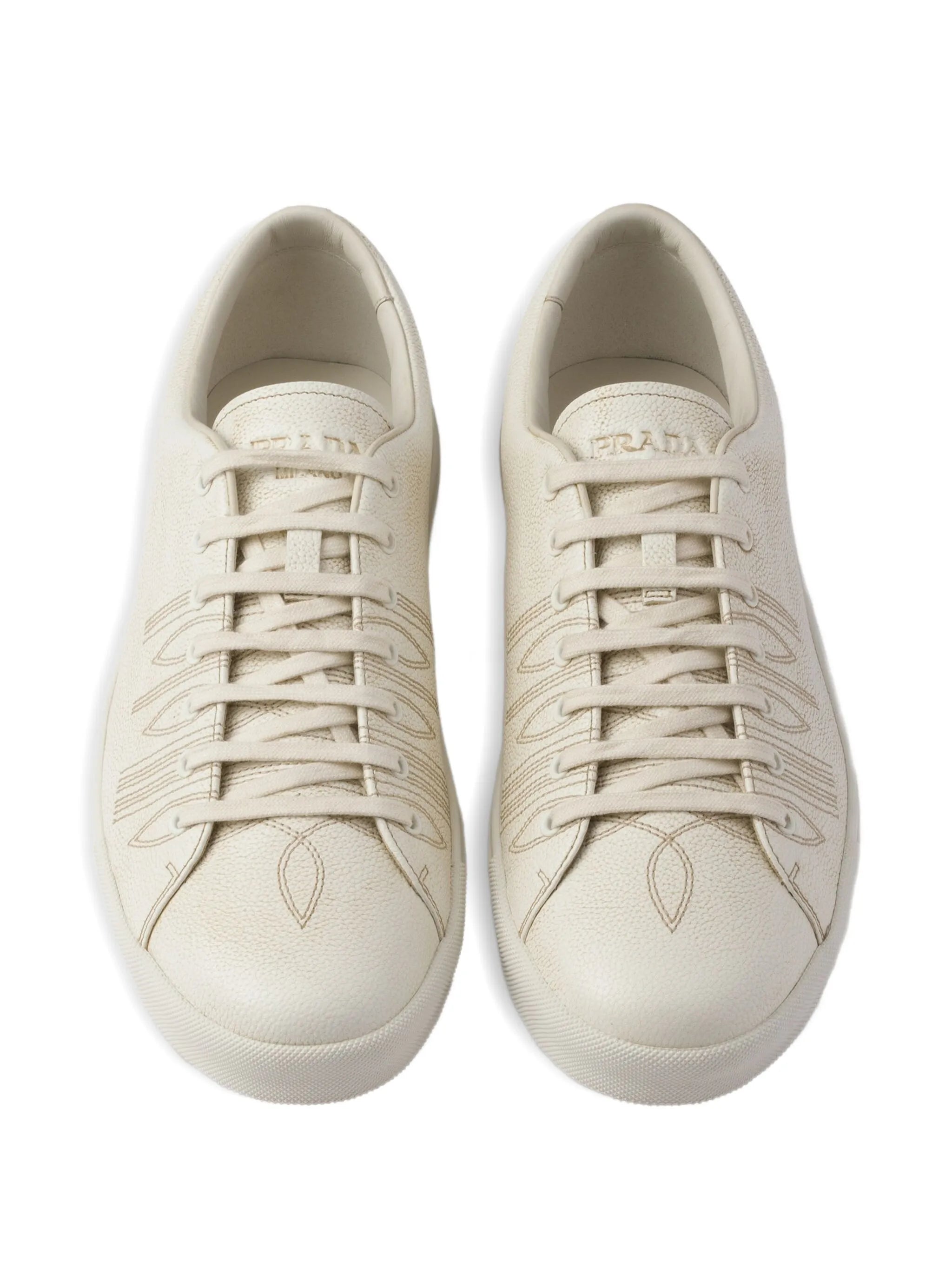 aged-effect leather sneakers