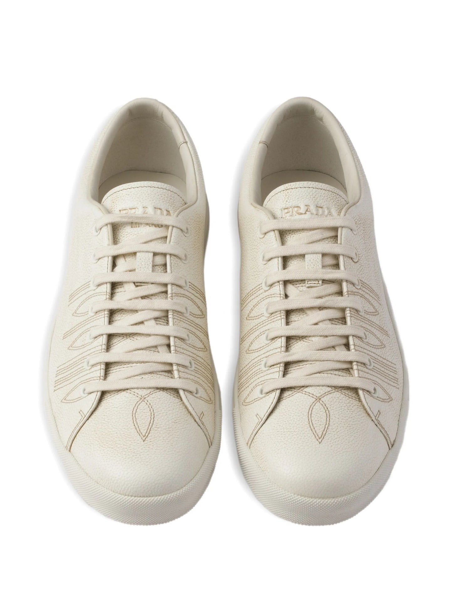 aged-effect leather sneakers