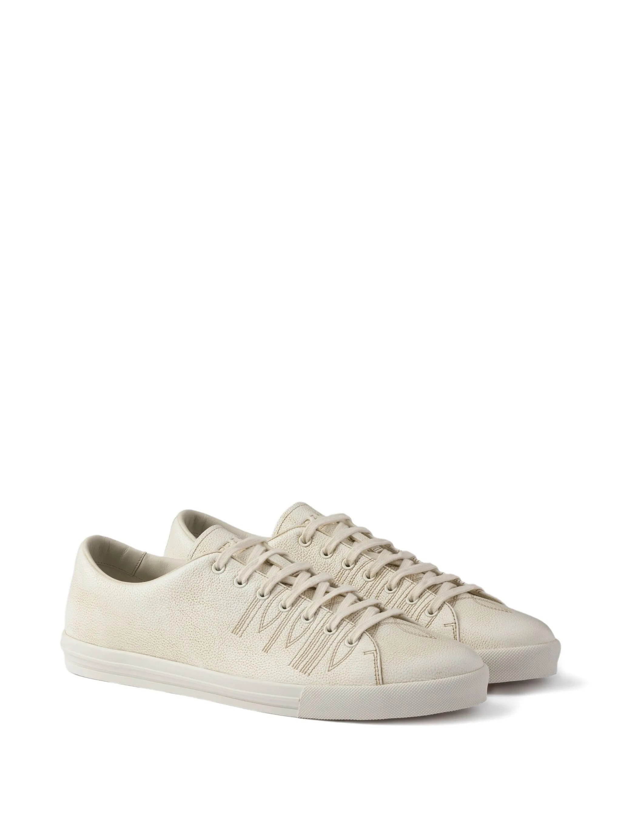 aged-effect leather sneakers