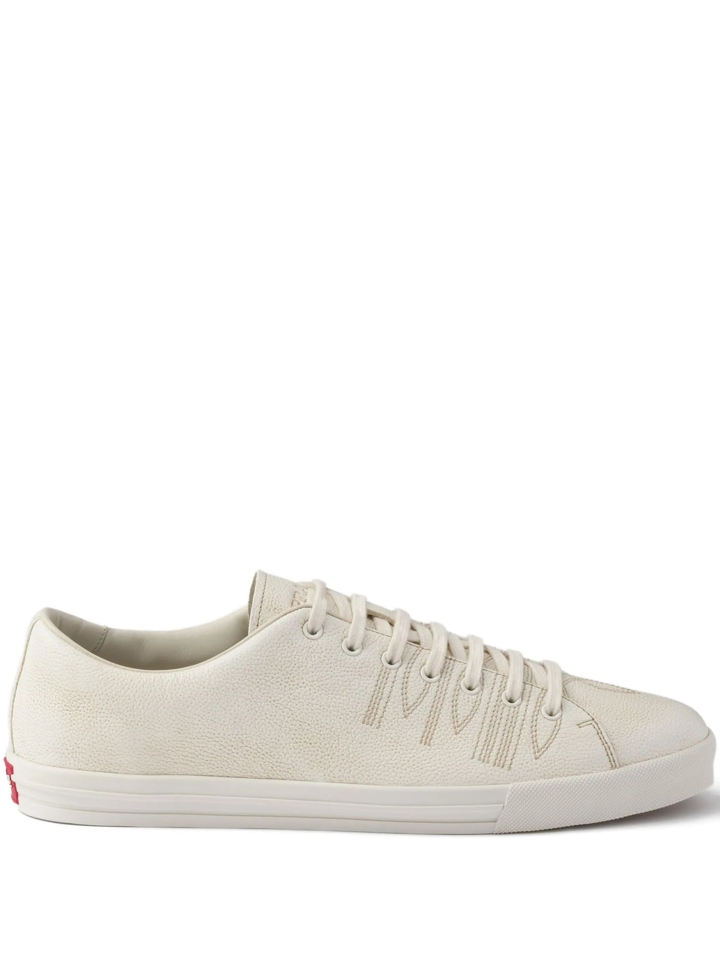aged-effect leather sneakers