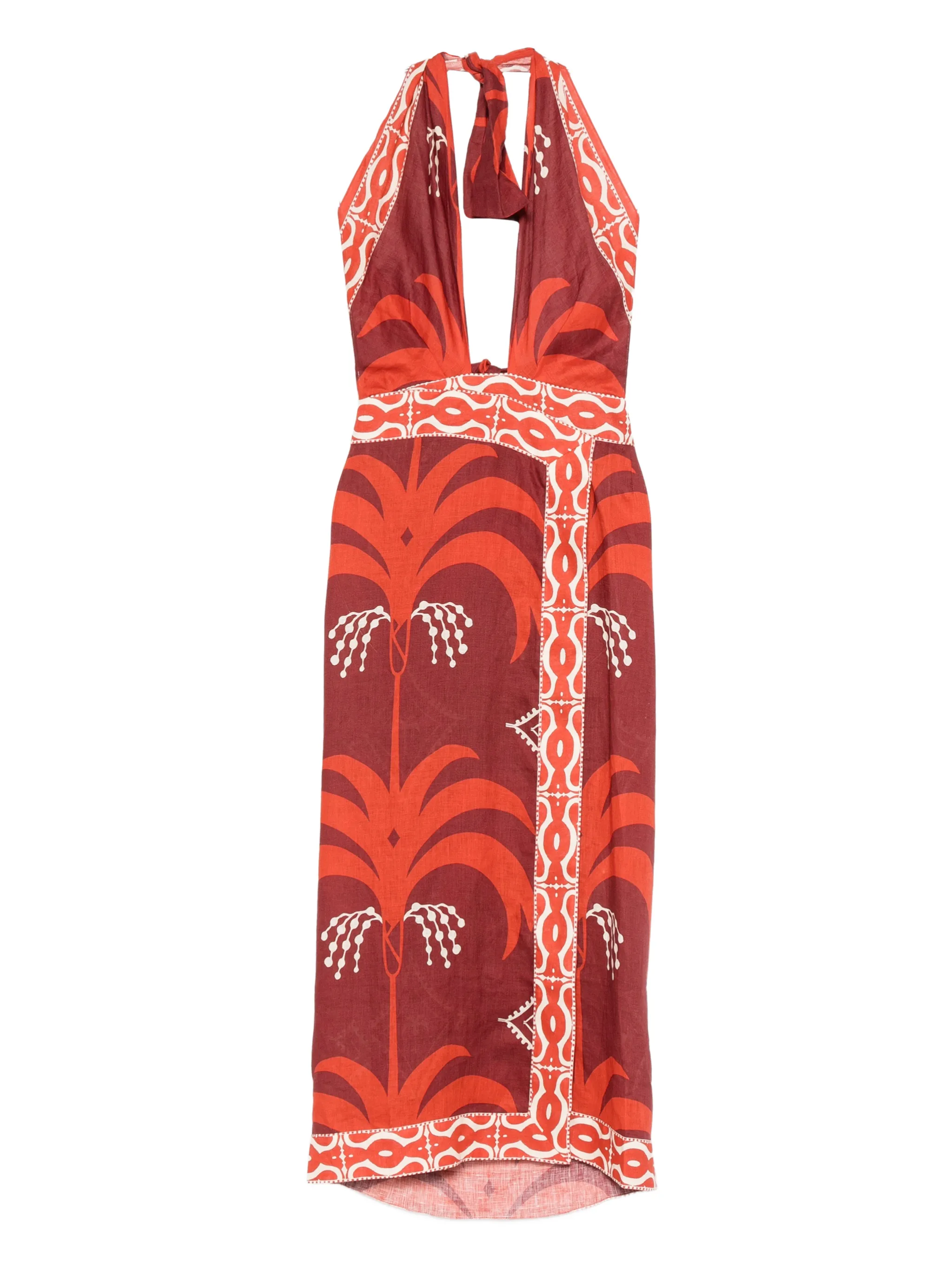 Buen Viento halterneck printed midi dress