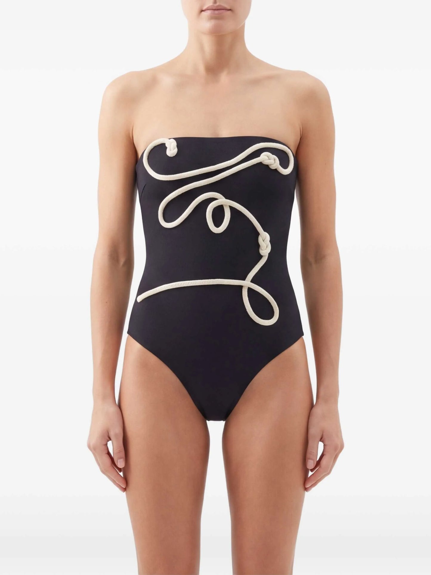 string-appliqué swimsuit