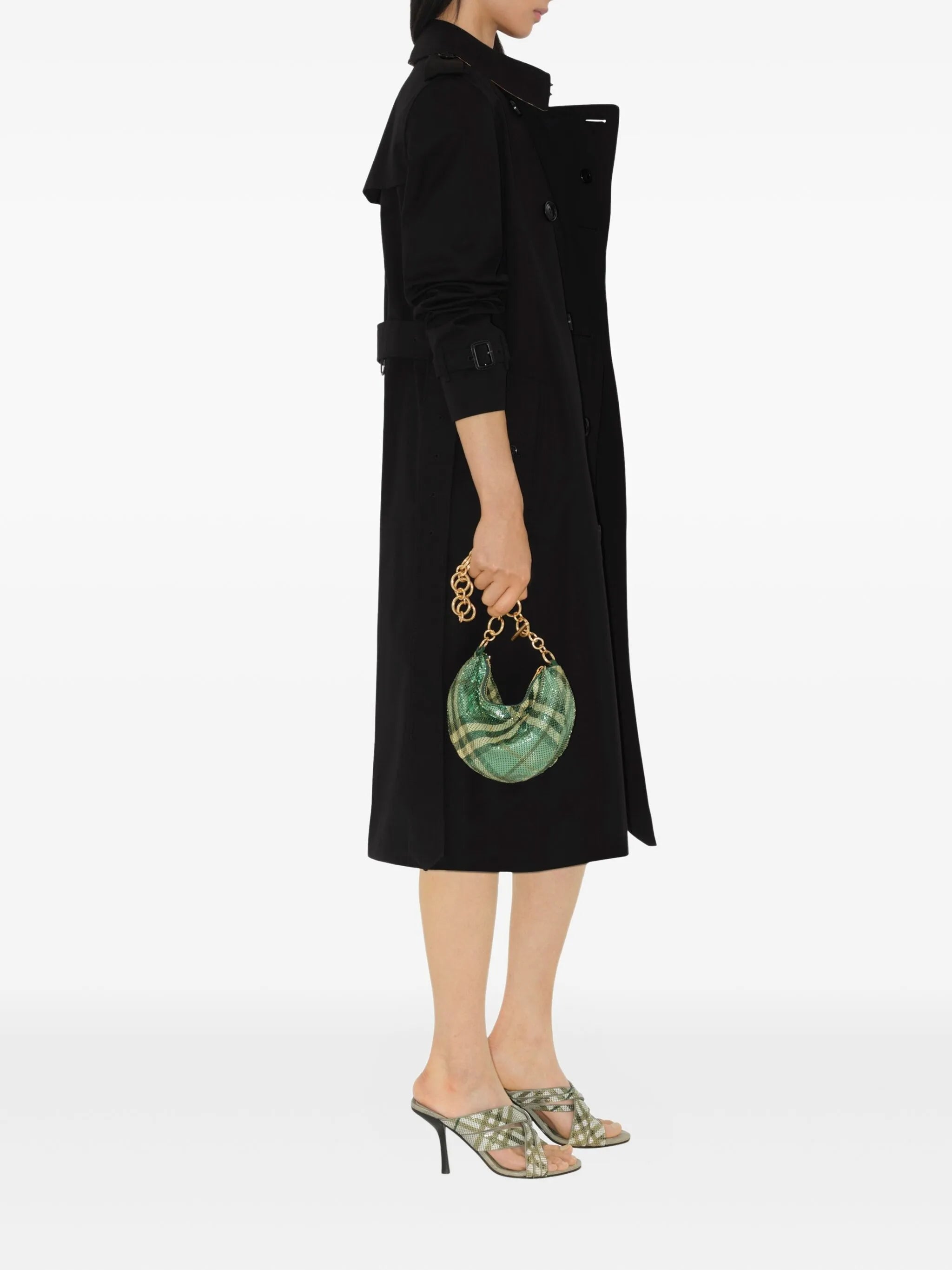 belted double-breasted trench coat